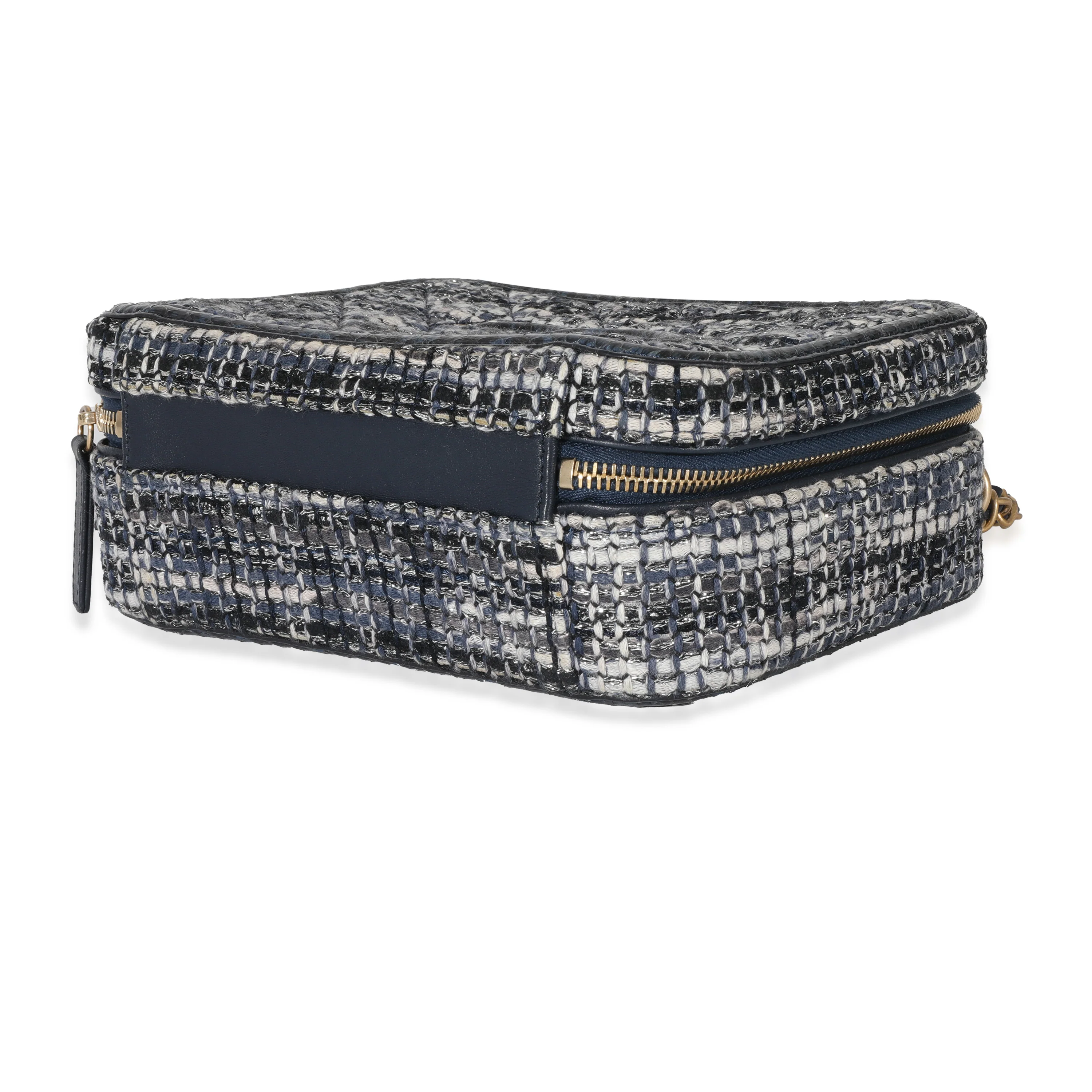 Chanel Navy Tweed Python Filigree Vanity Case - Image 7