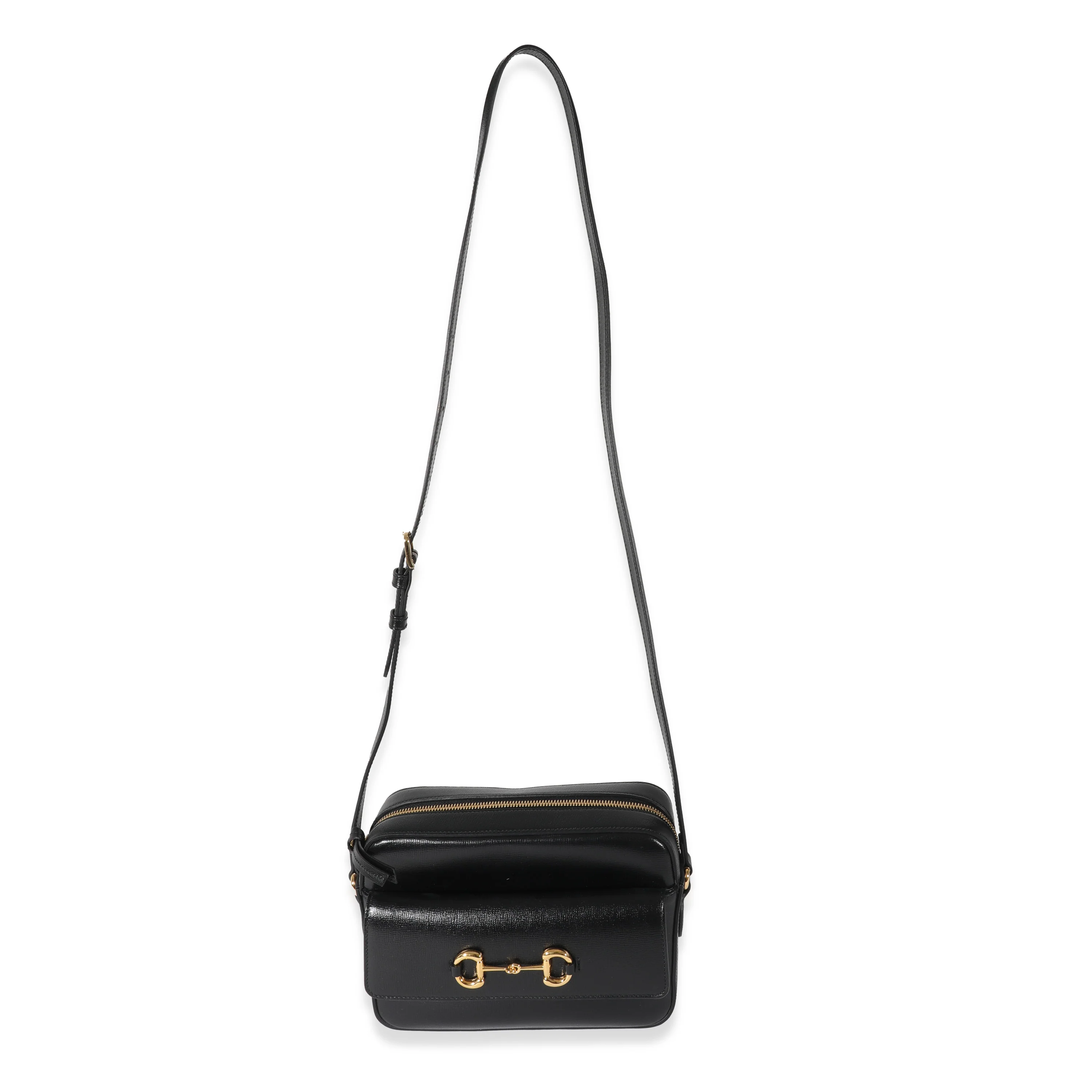 Gucci Black Leather Horsebit 1955 Small Shoulder Bag - Image 4