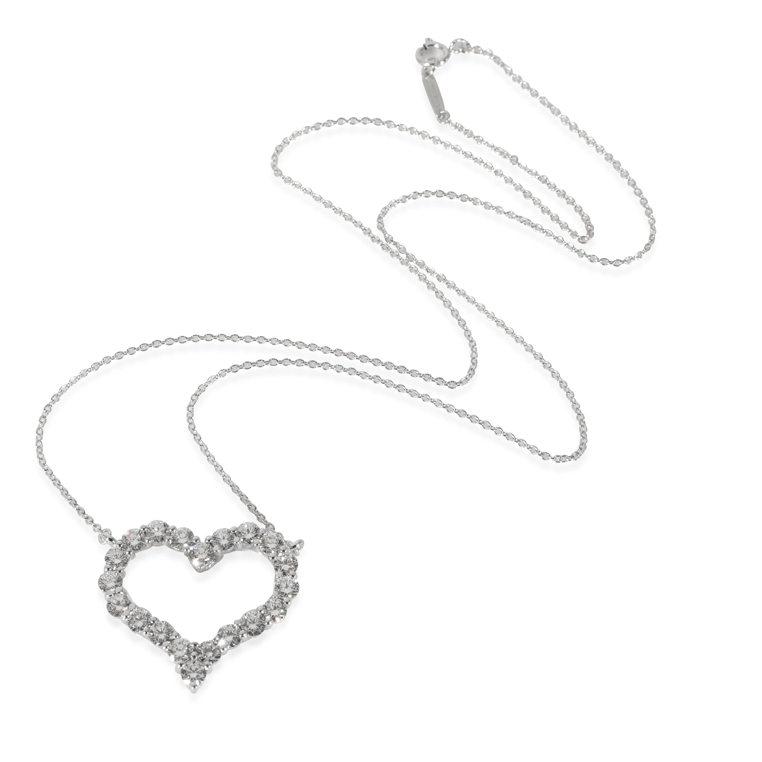 Tiffany & Co. Large Diamond Heart Pendant in Platinum 1.96 CTW - Image 2