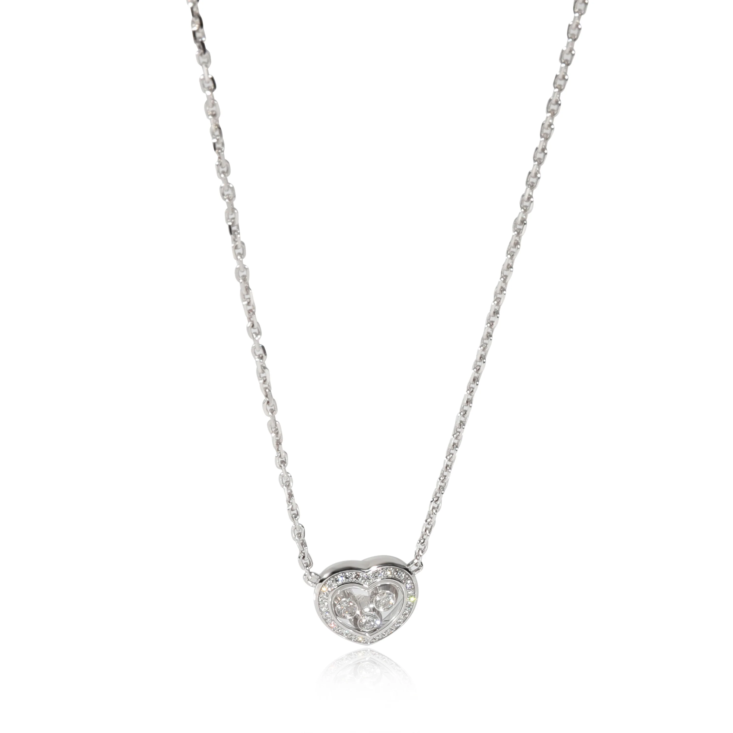 Chopard Happy Diamonds Icons Heart Necklace in 18k White Gold 0.35 CTW