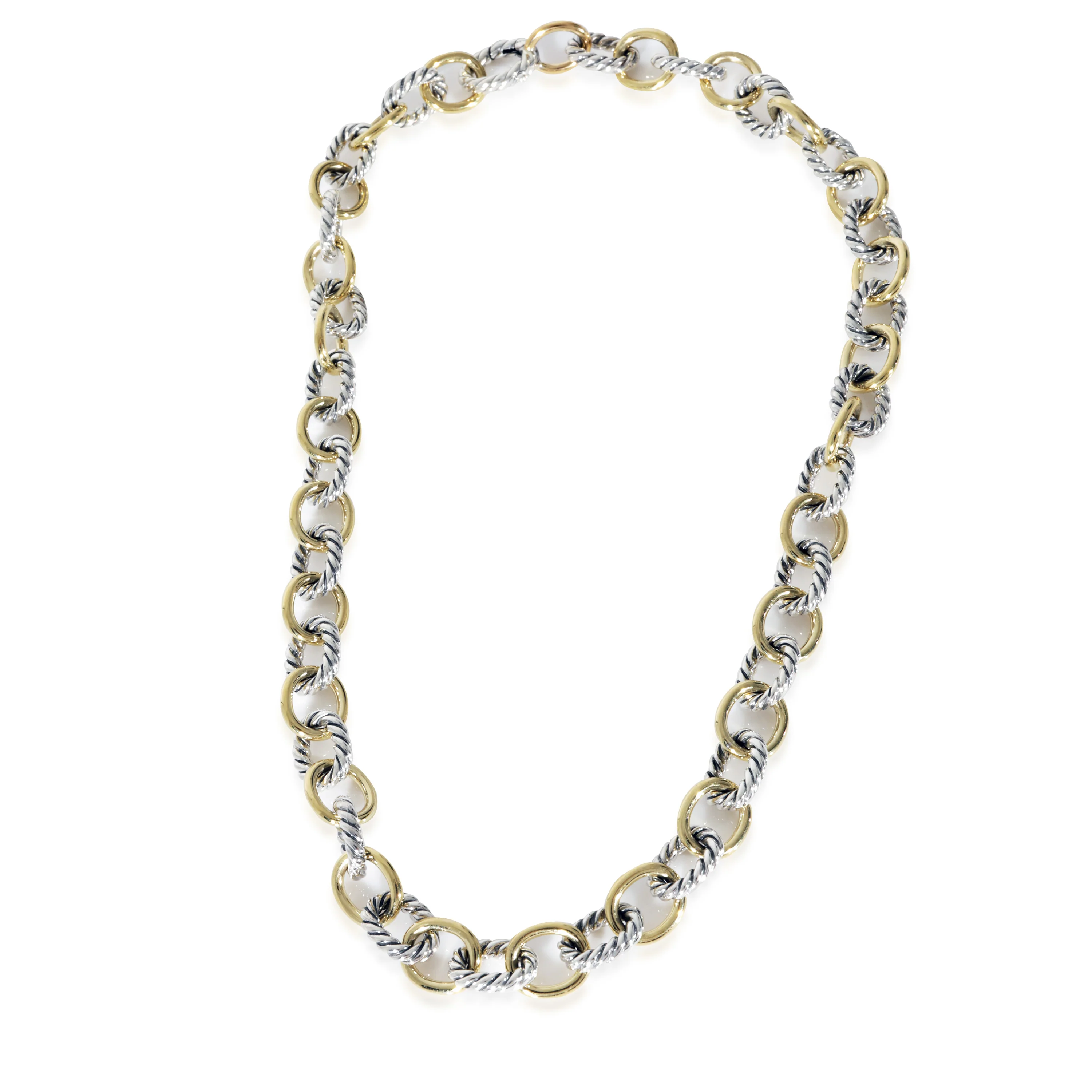 David Yurman Chain Collection Fashion Necklace in 18k Yellow Gold/Sterling Silve - Image 2