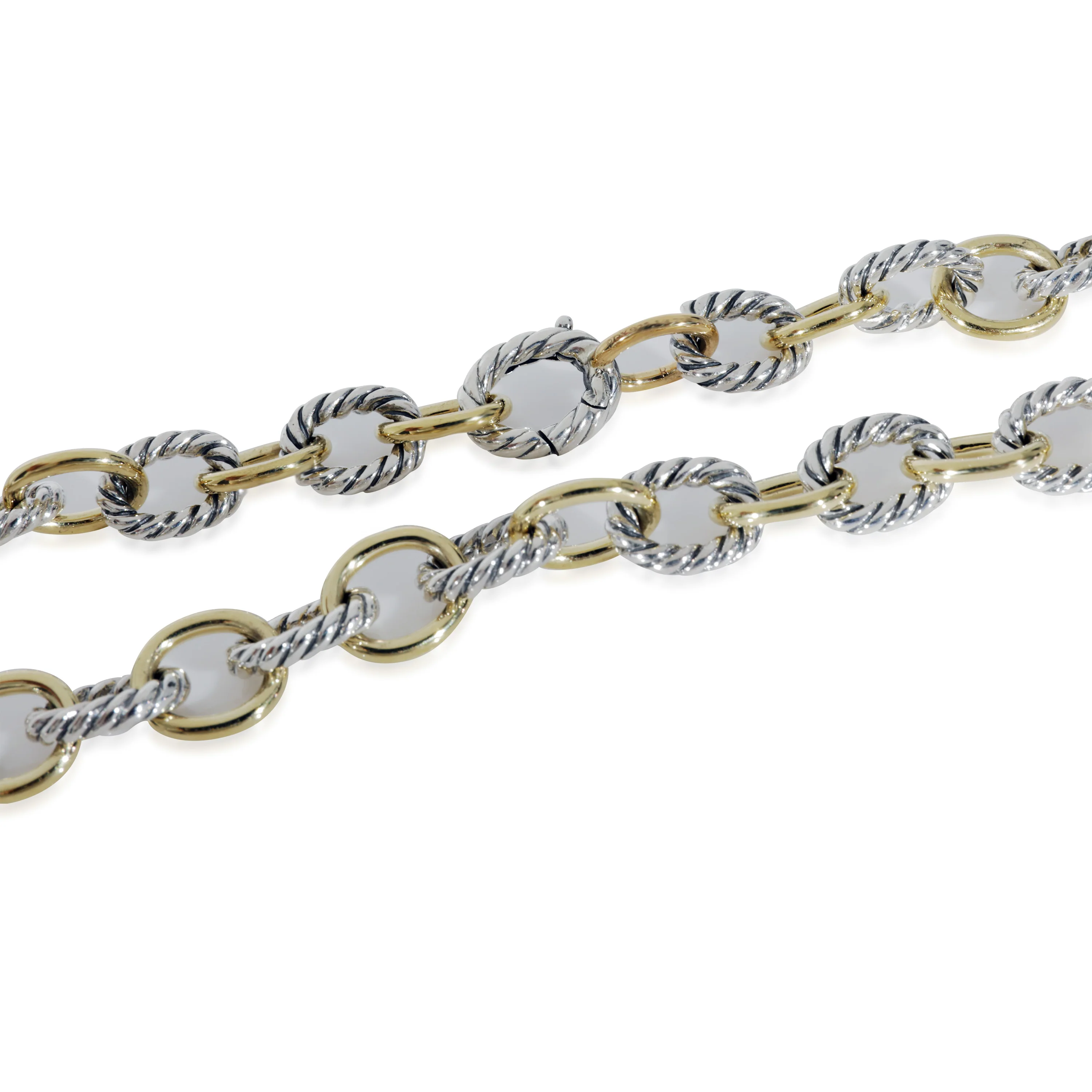 David Yurman Chain Collection Fashion Necklace in 18k Yellow Gold/Sterling Silve - Image 3