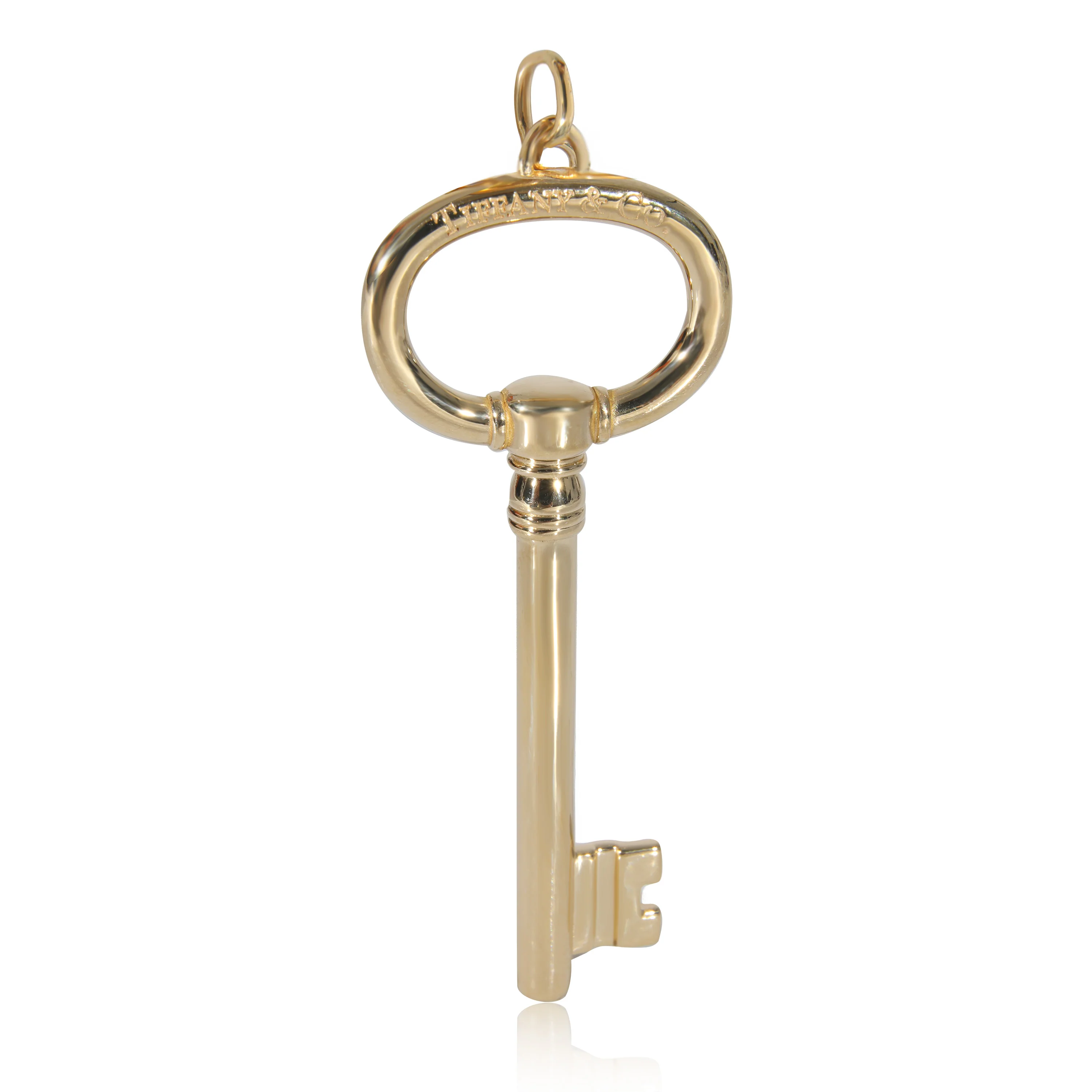 Tiffany & Co. Oval Key Pendant in 18k Yellow Gold 2.6 Inches