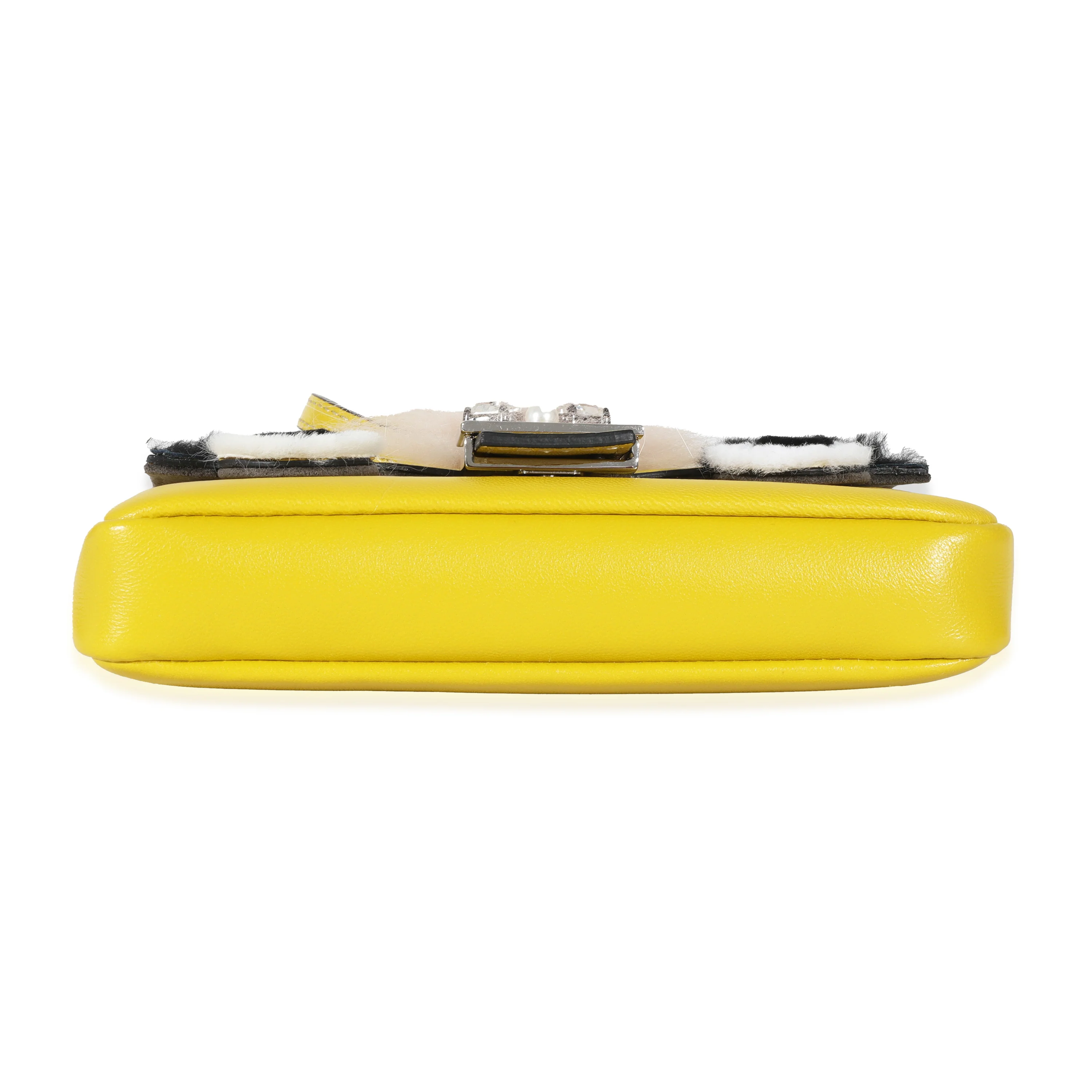 Fendi Yellow Nappa Micro Buggie Baguette - Image 4