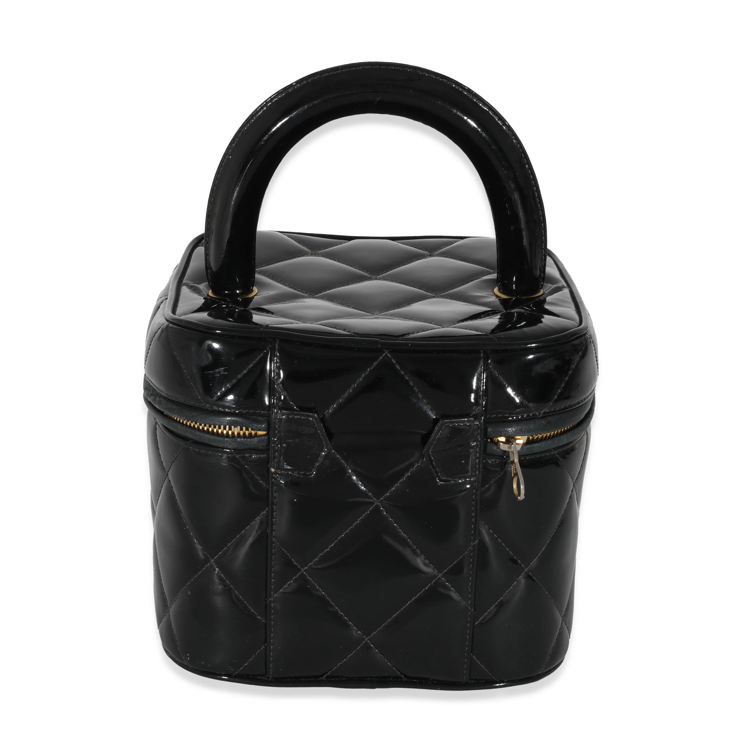 Vintage 24K Black Patent CC Vanity Case - Image 3