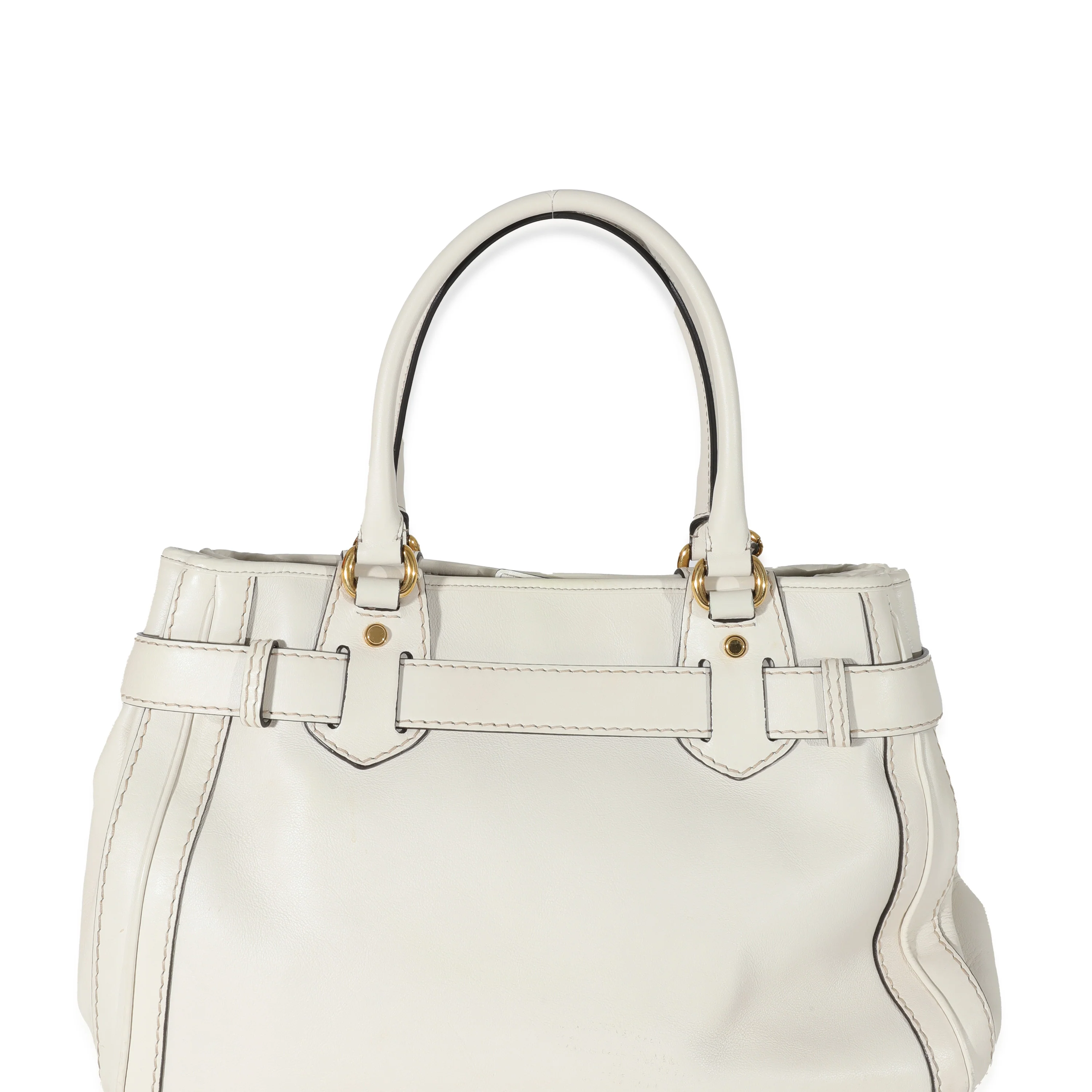 Gucci White Leather GG Running Tote - Image 3