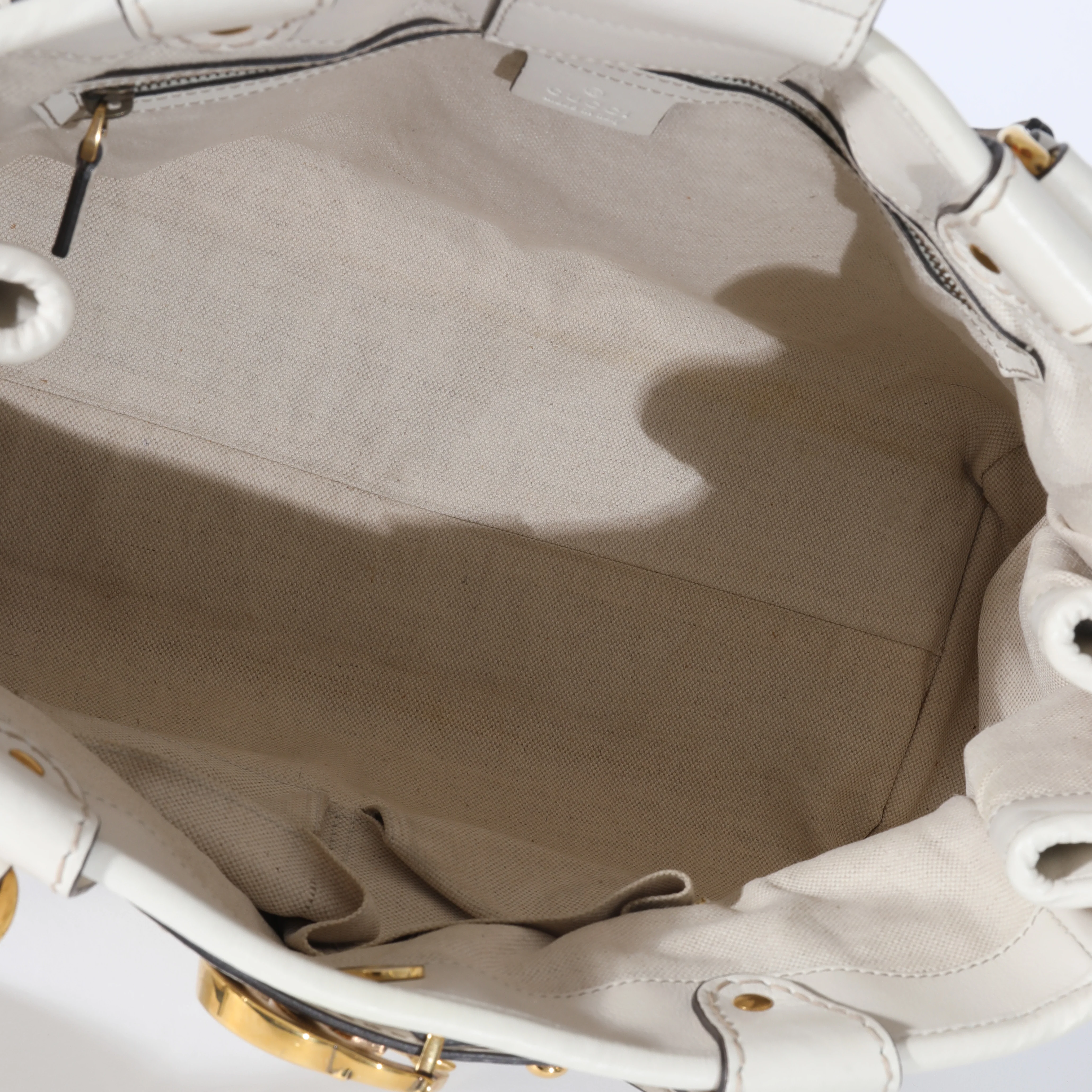 Gucci White Leather GG Running Tote - Image 4