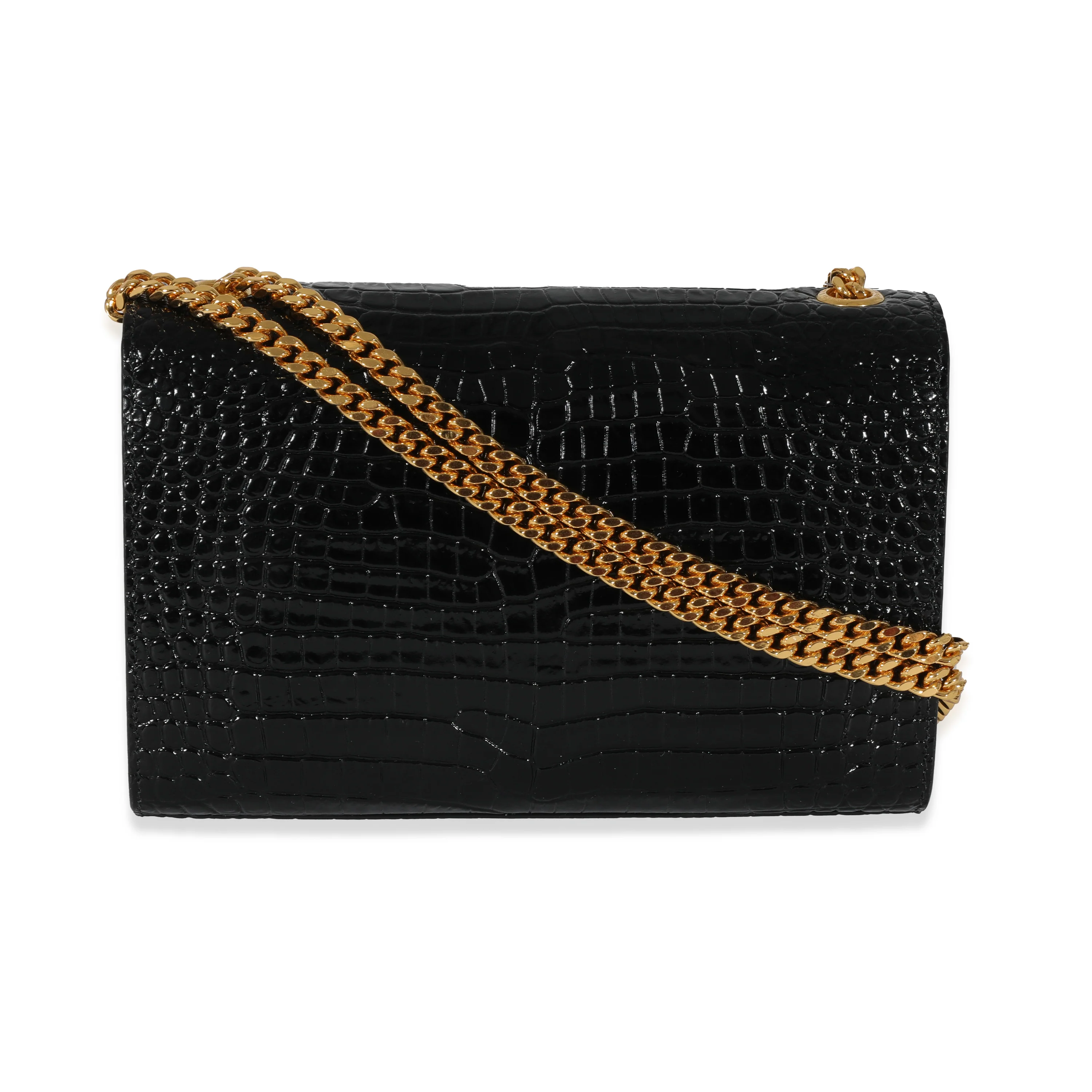 Saint Laurent Black Embossed Leather Small Kate Tassel Chain Bag - Image 3