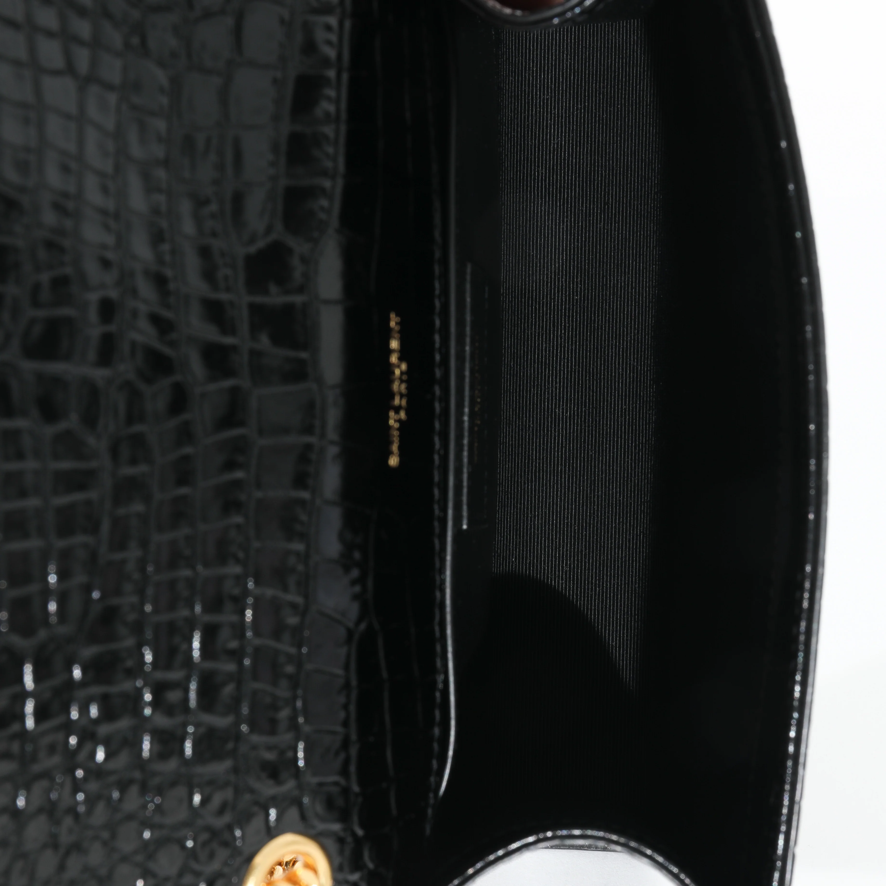 Saint Laurent Black Embossed Leather Small Kate Tassel Chain Bag - Image 8