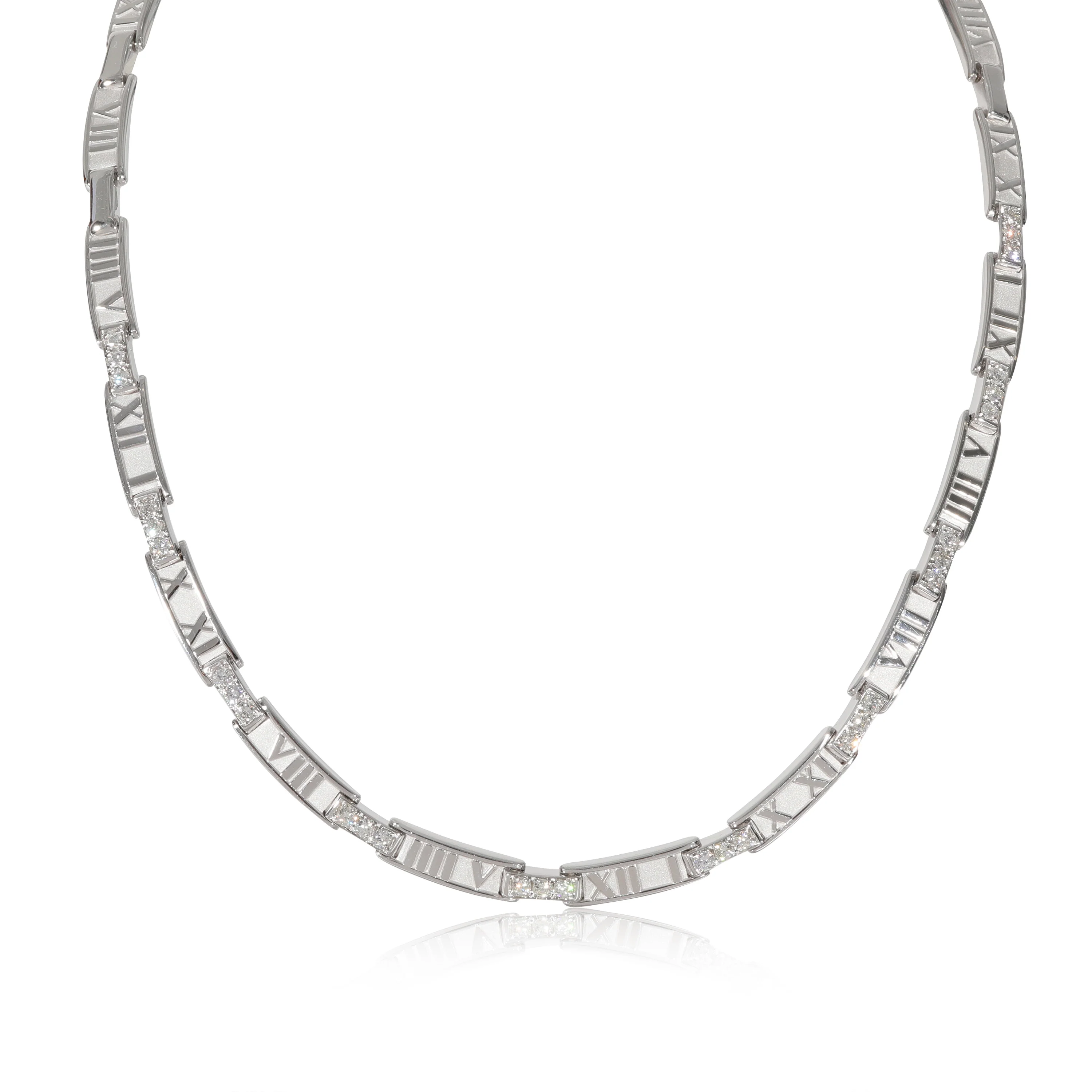 Tiffany & Co. Atlas Diamond Collar Necklace in 18k White Gold 1.5 CTW