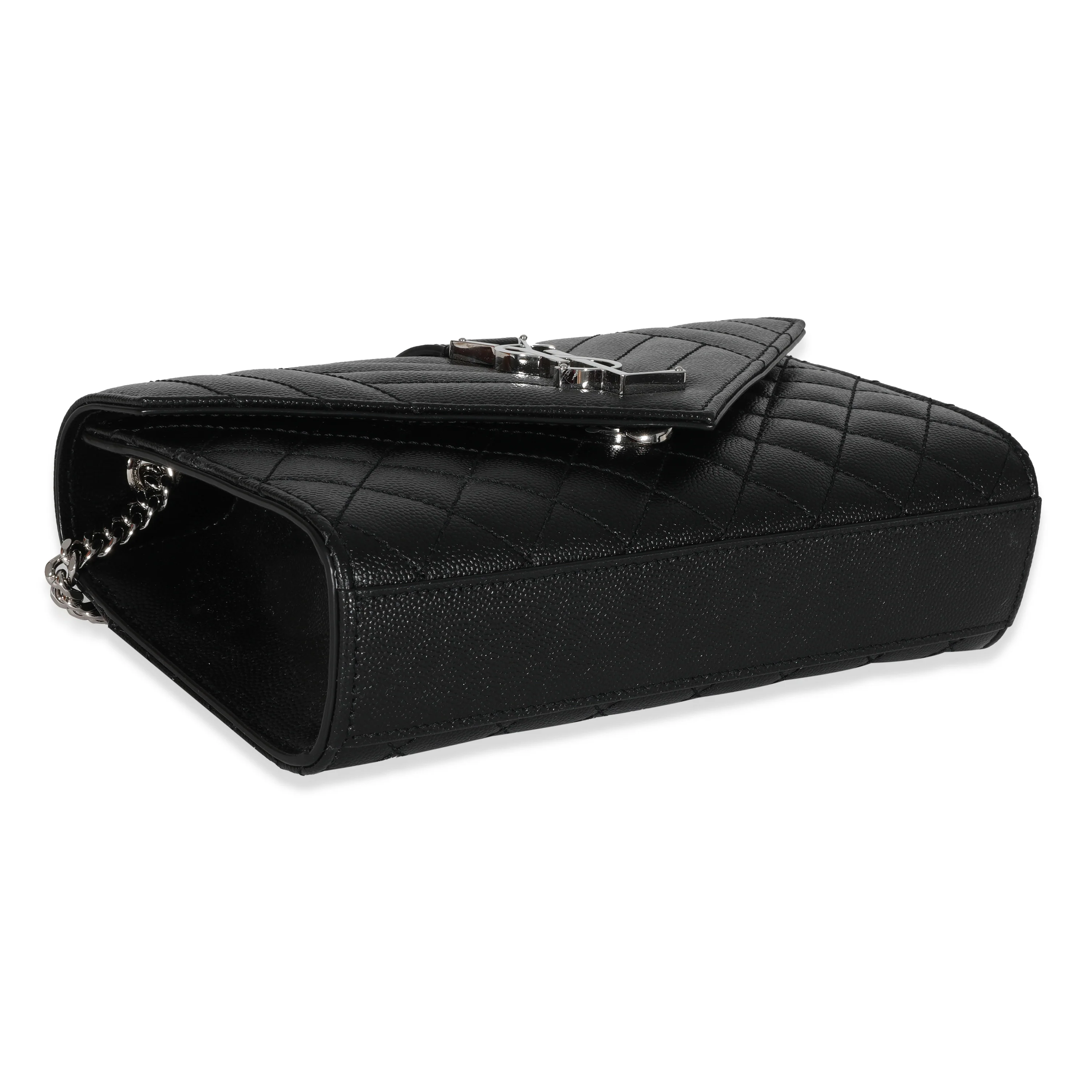 Saint Laurent Black Grain De Poudre In Mix Matelassé Small Envelope Bag - Image 6