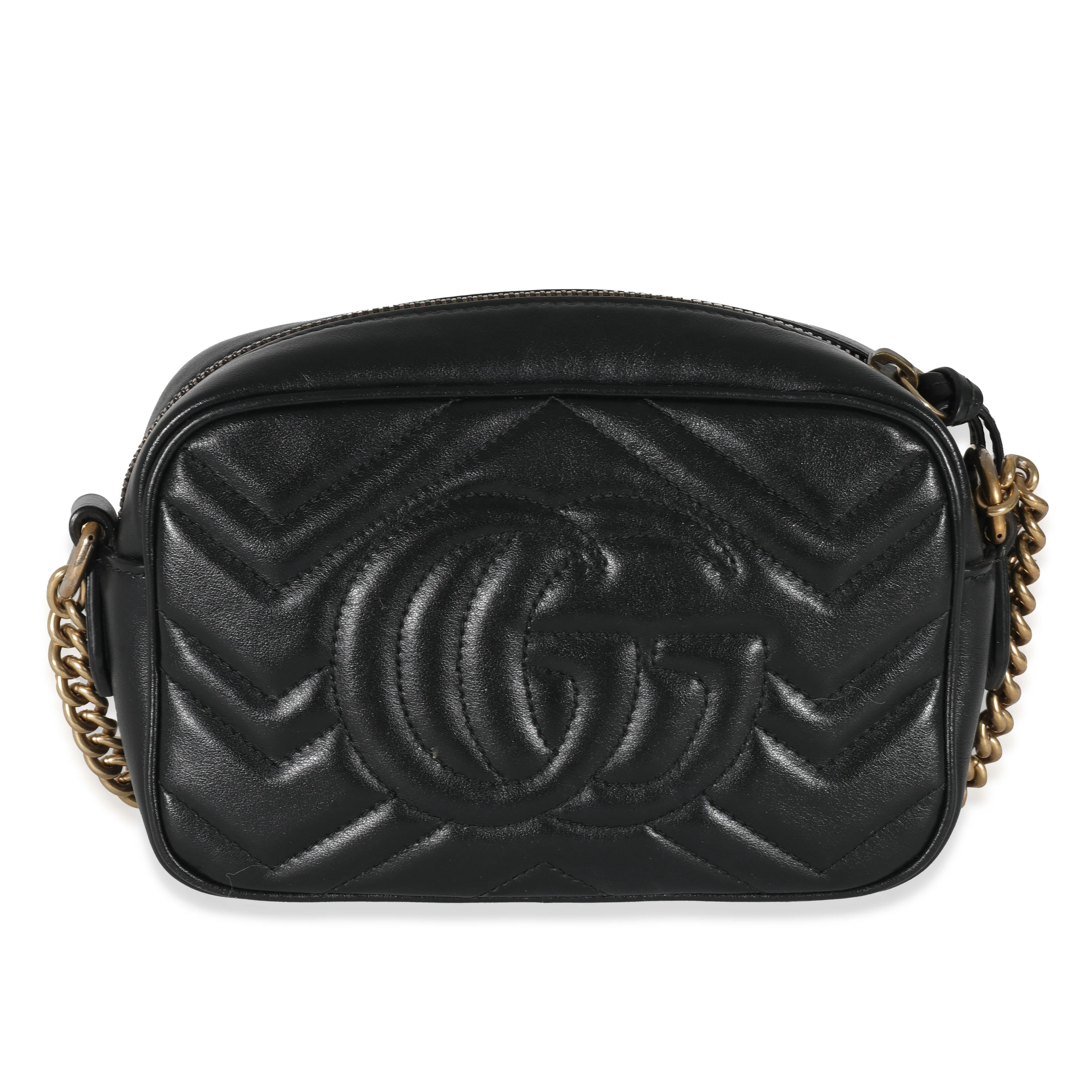 Gucci Black Matelassé GG Marmont Mini Bag - Image 3