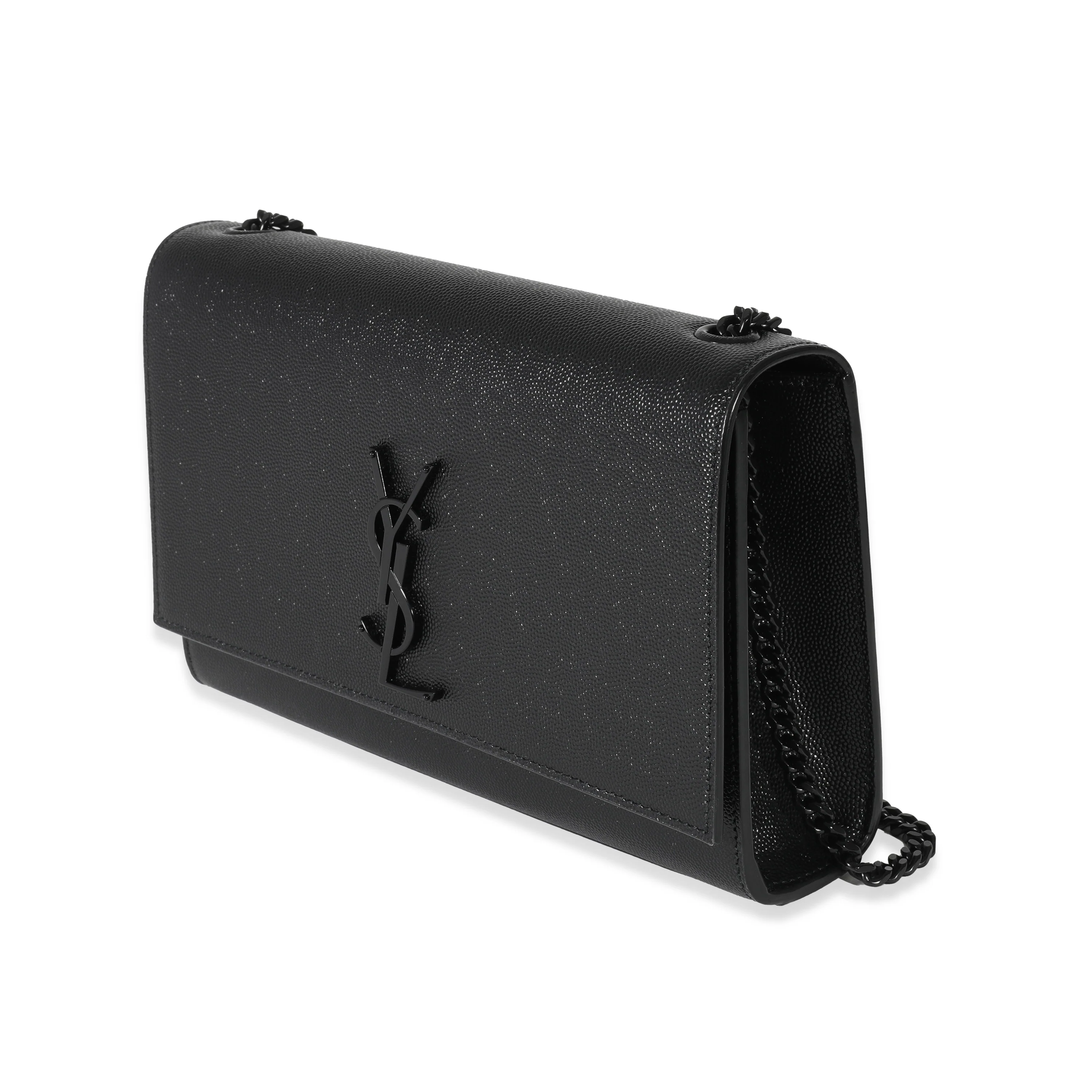 Saint Laurent Black Grain De Poudre Medium Kate Chain Bag - Image 2