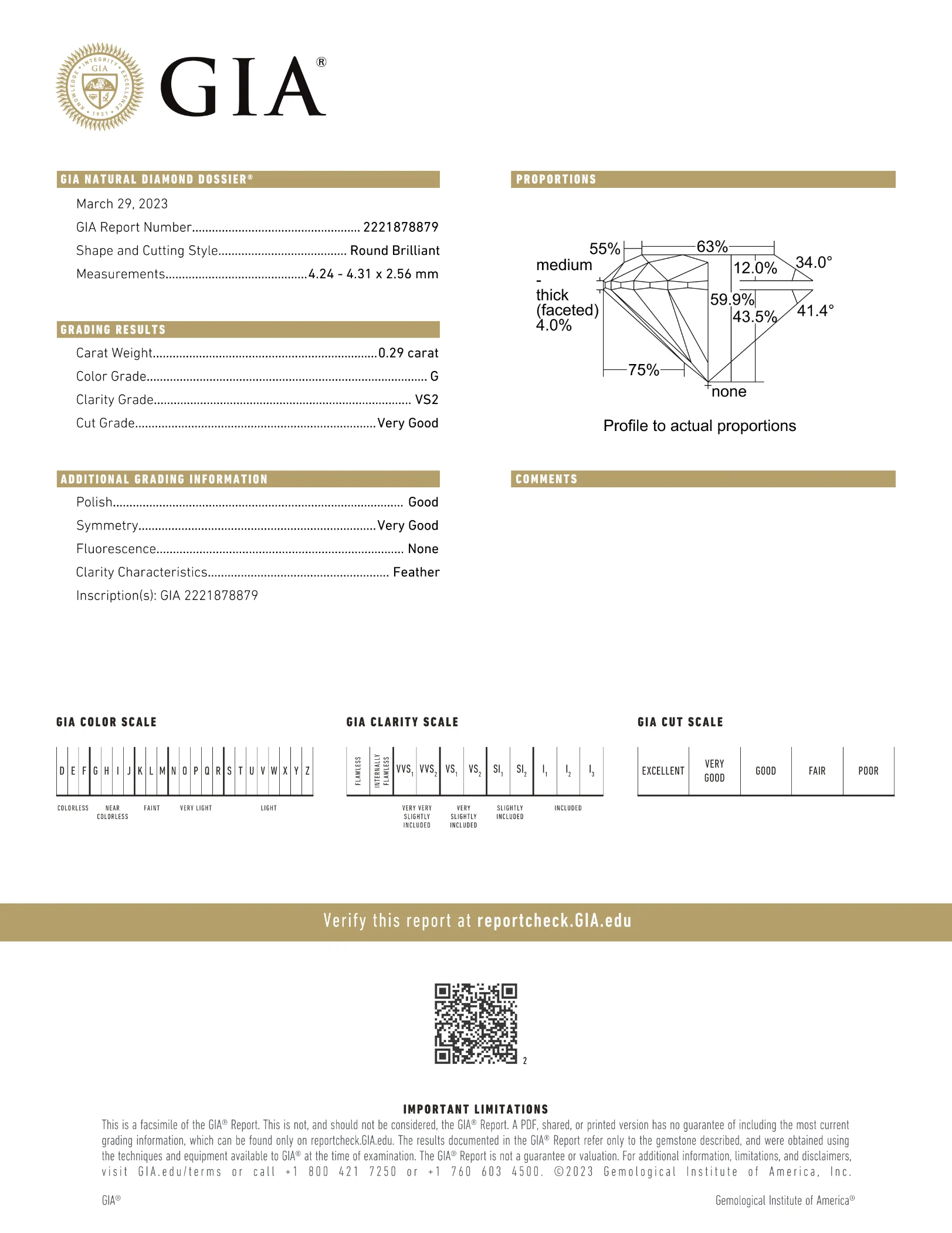 GIA Certified 0.29 Ct Round cut G VS2 Loose Diamond - Image 2