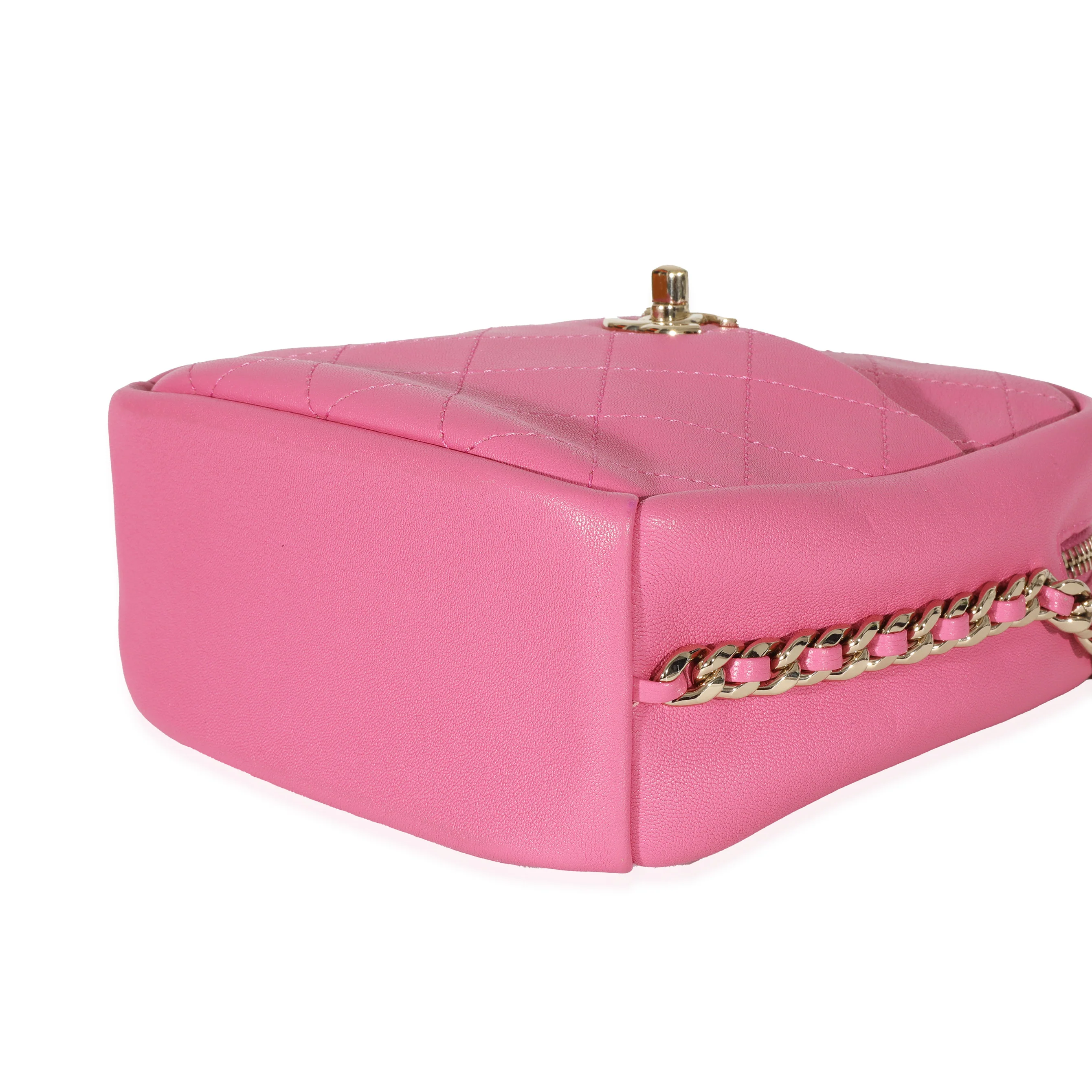 Chanel Pink Goatskin Casual Trip North South Camera Case - Image 7