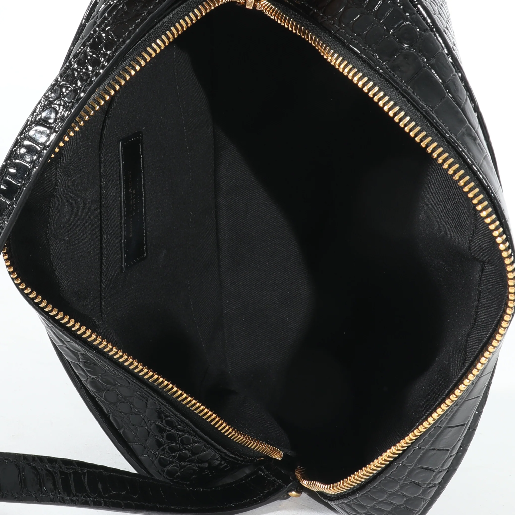 Saint Laurent Black Croc Embossed Lou Camera Bag - Image 8