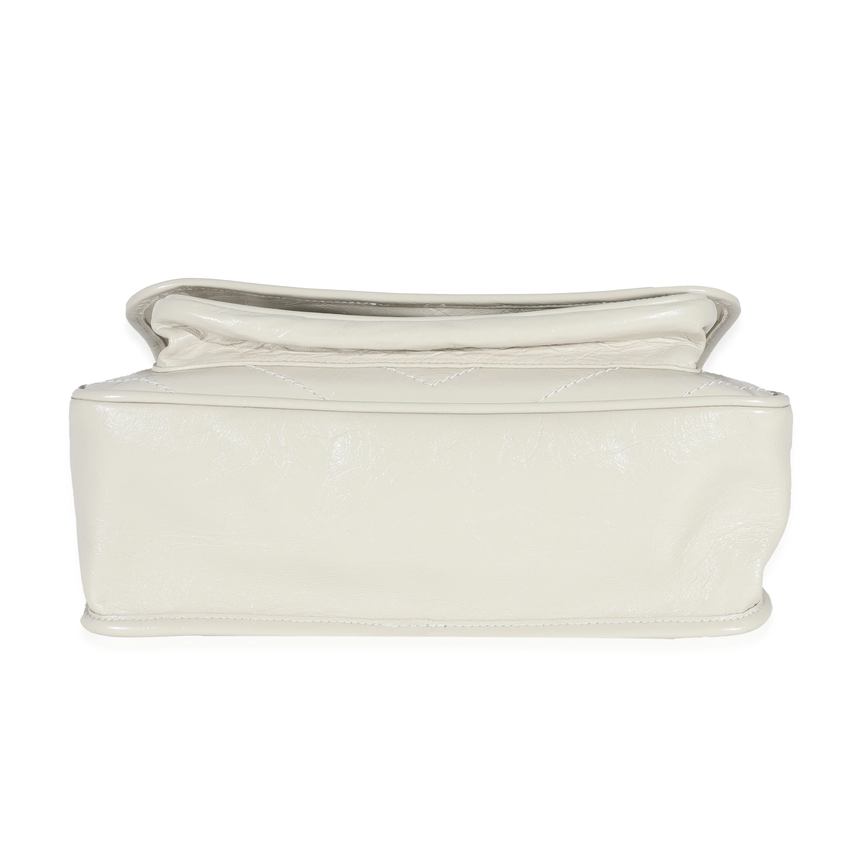 Saint Laurent White Crinkled Calfskin Medium Niki Bag - Image 5