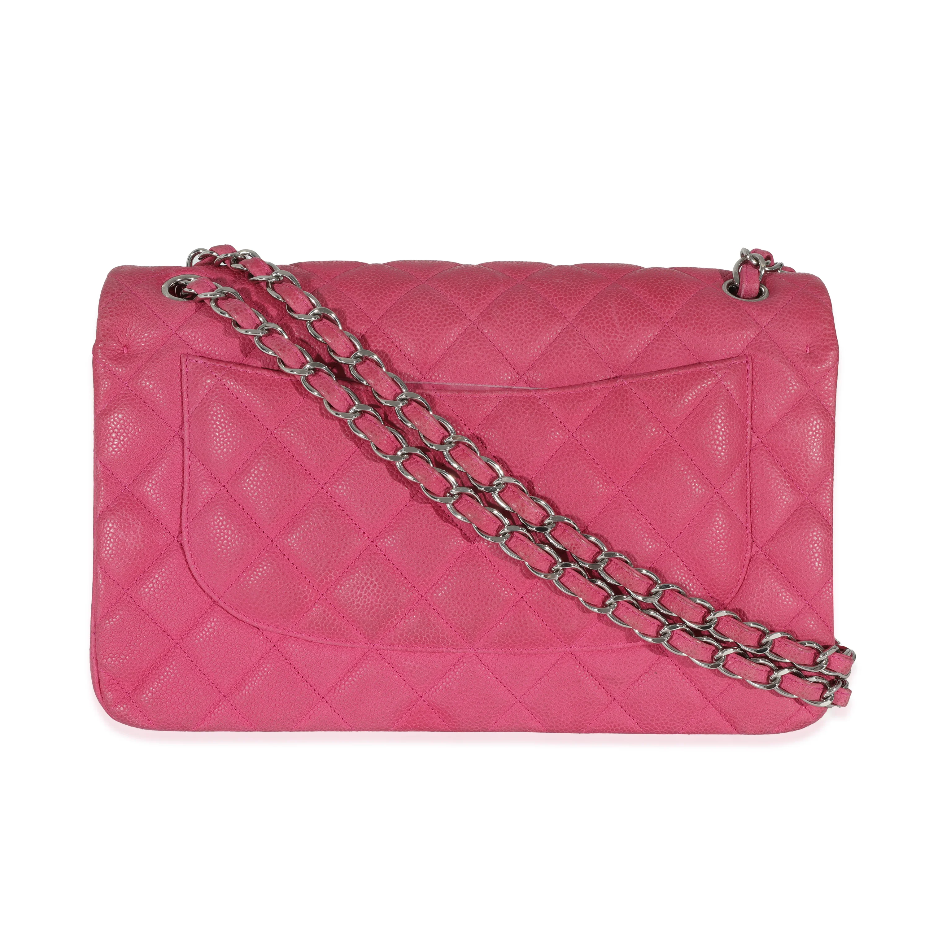 Chanel Pink Matte Caviar Jumbo Classic Double Flap Bag - Image 3