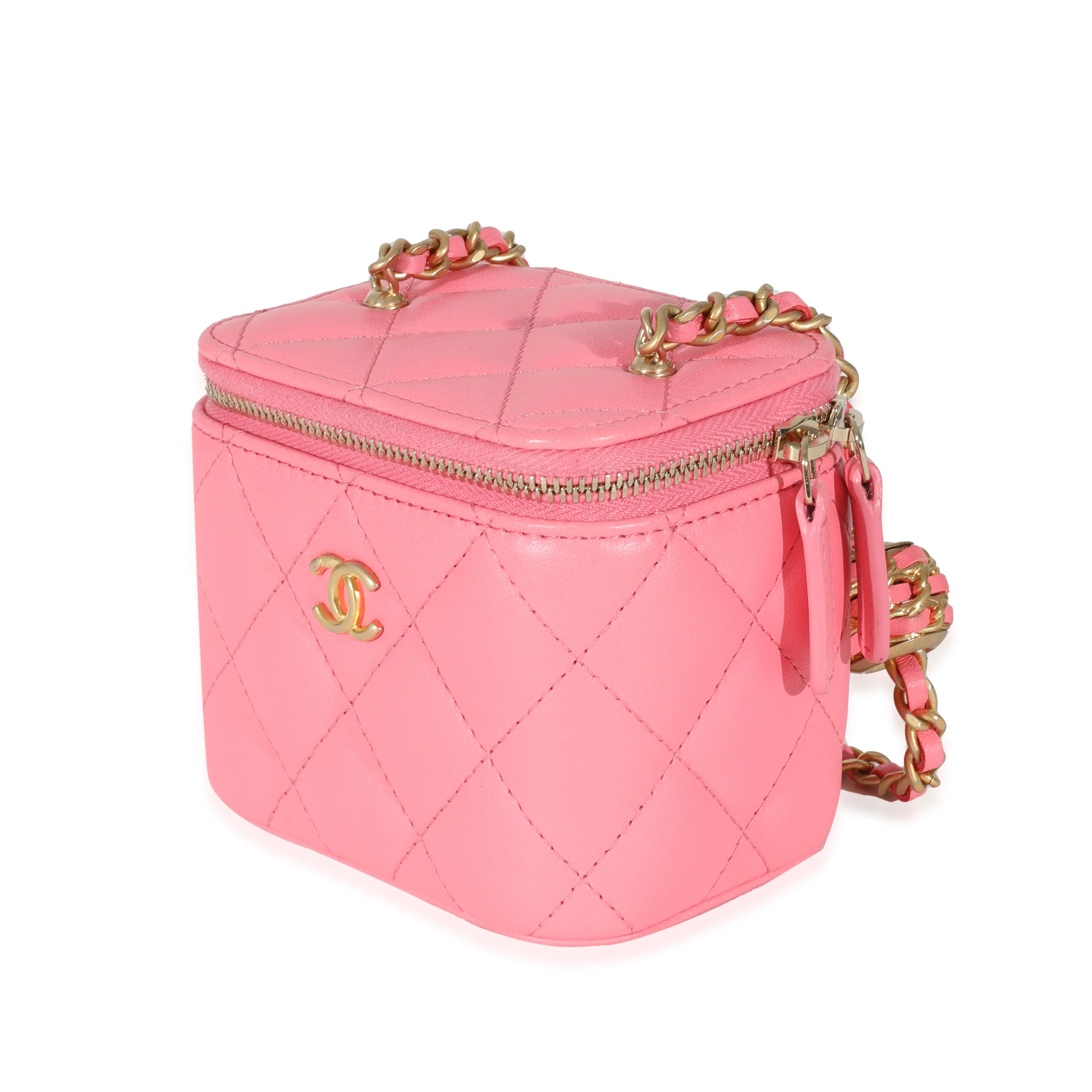 Chanel Pink Lambskin Coco Pearl Crush Mini Vanity Case - Image 2