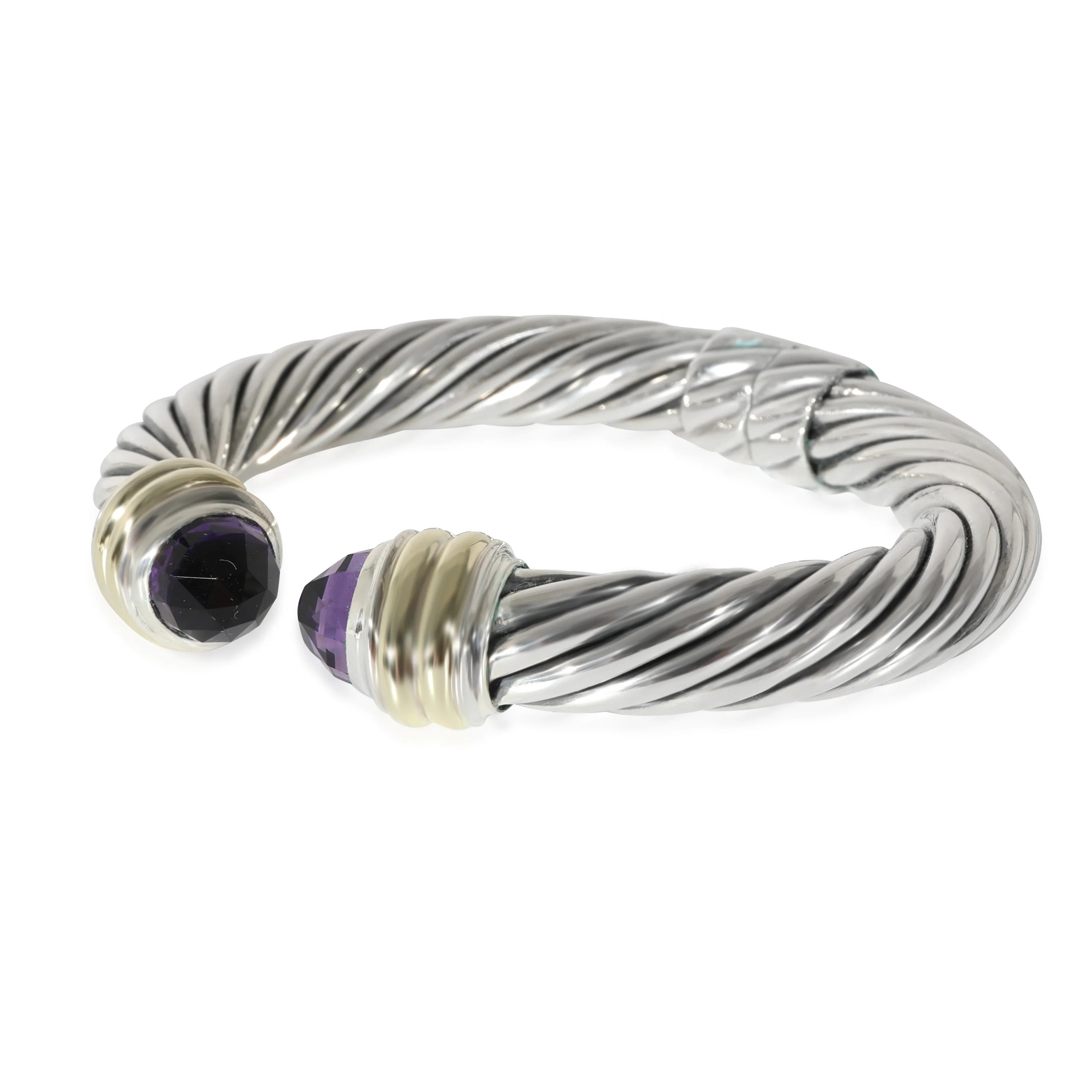 David Yurman Cable Classic Amethyst Bracelet in 14k Yellow Gold/Sterling Silver - Image 2