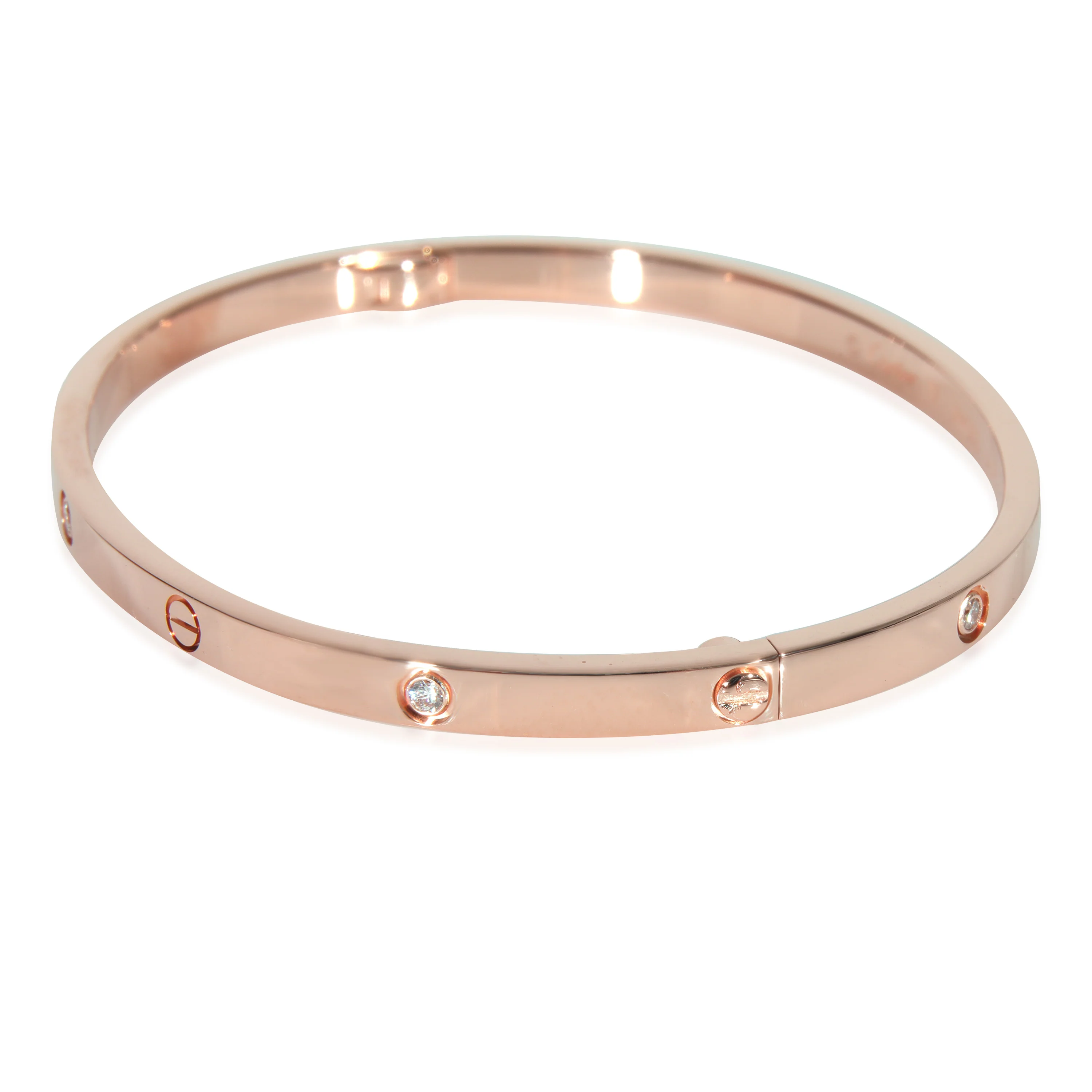 Cartier Love Diamond Bracelet in 18k Rose Gold, Small Model 0.15 CTW - Image 2