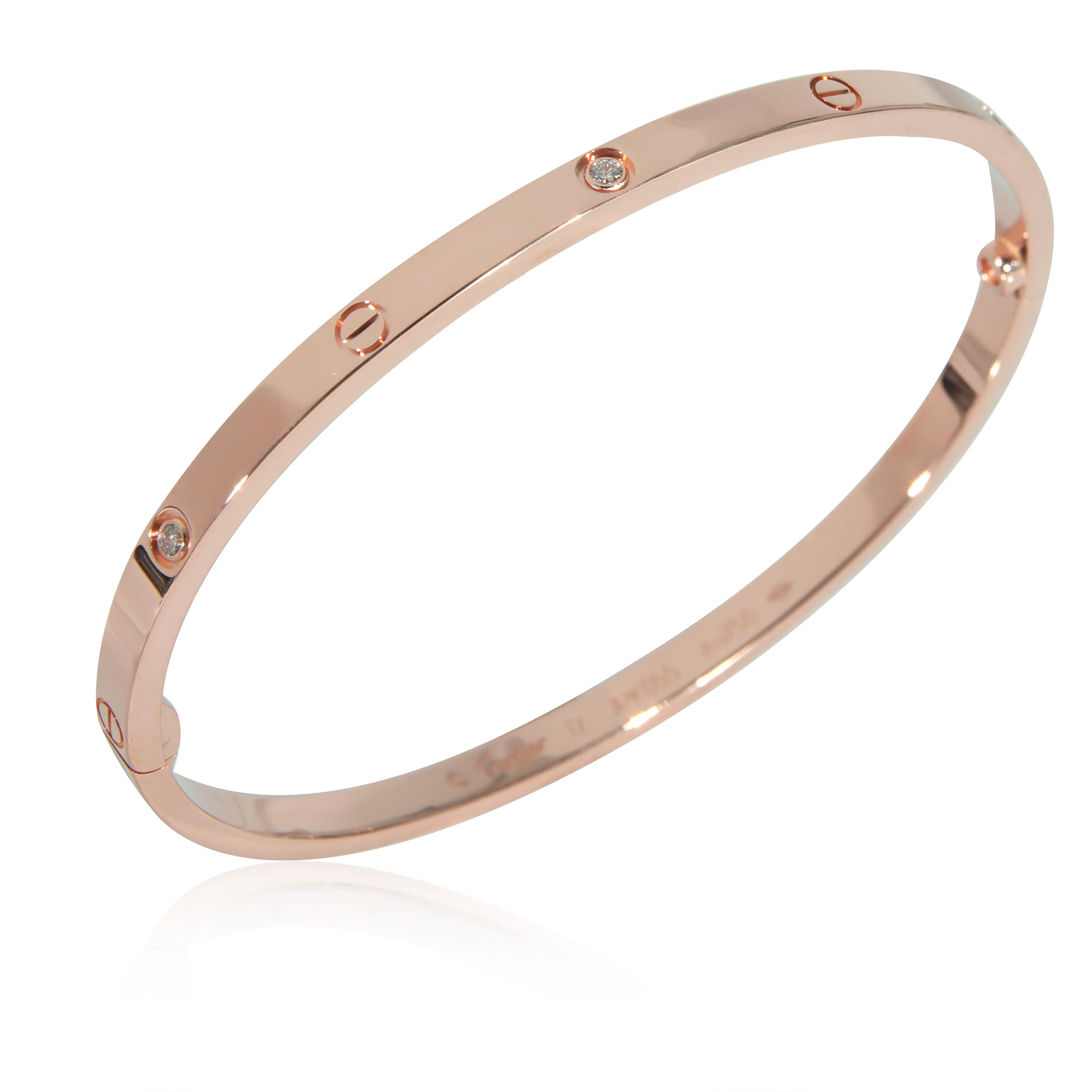 Cartier Love Diamond Bracelet in 18k Rose Gold, Small Model 0.15 CTW - Image 3