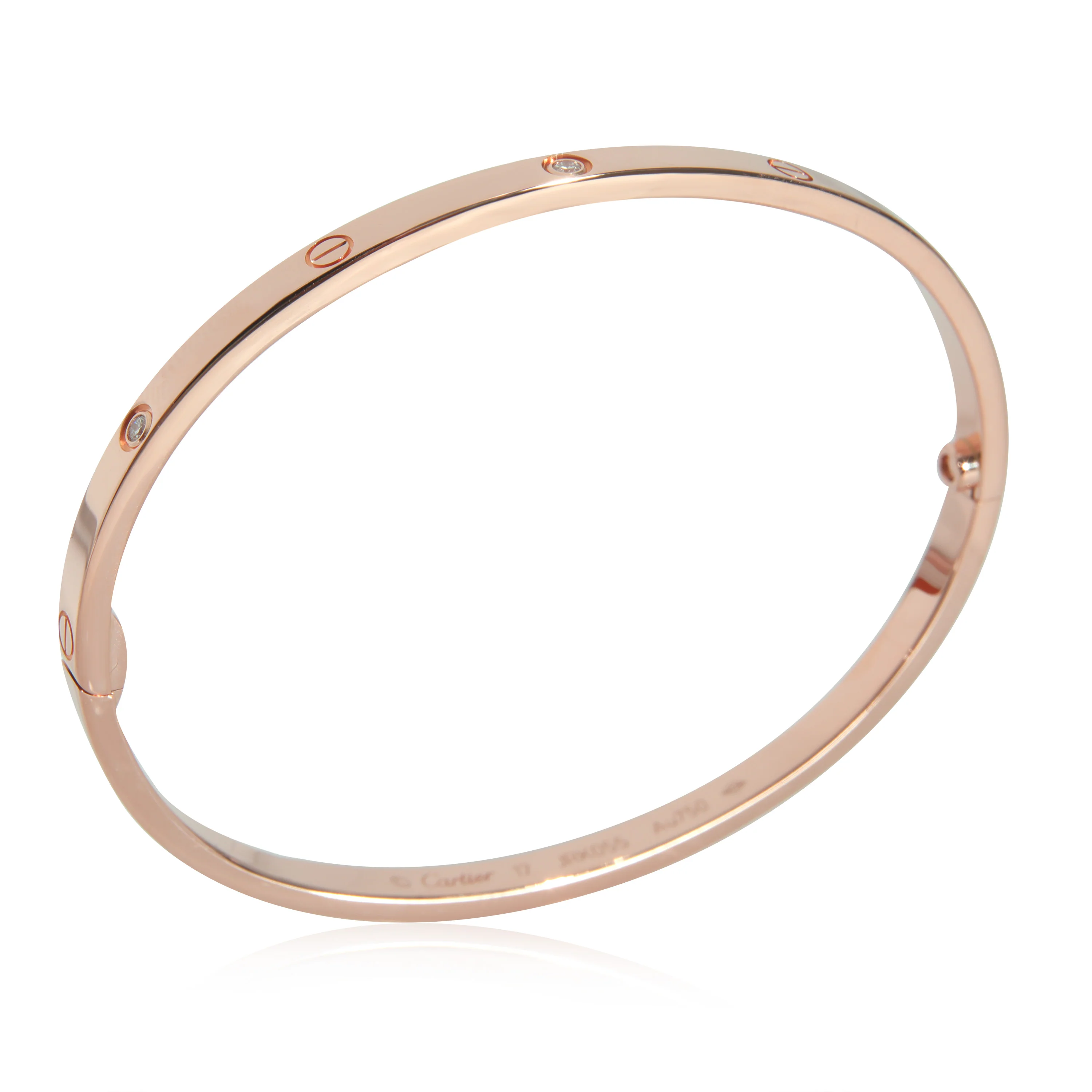 Cartier Love Diamond Bracelet in 18k Rose Gold, Small Model 0.15 CTW - Image 4
