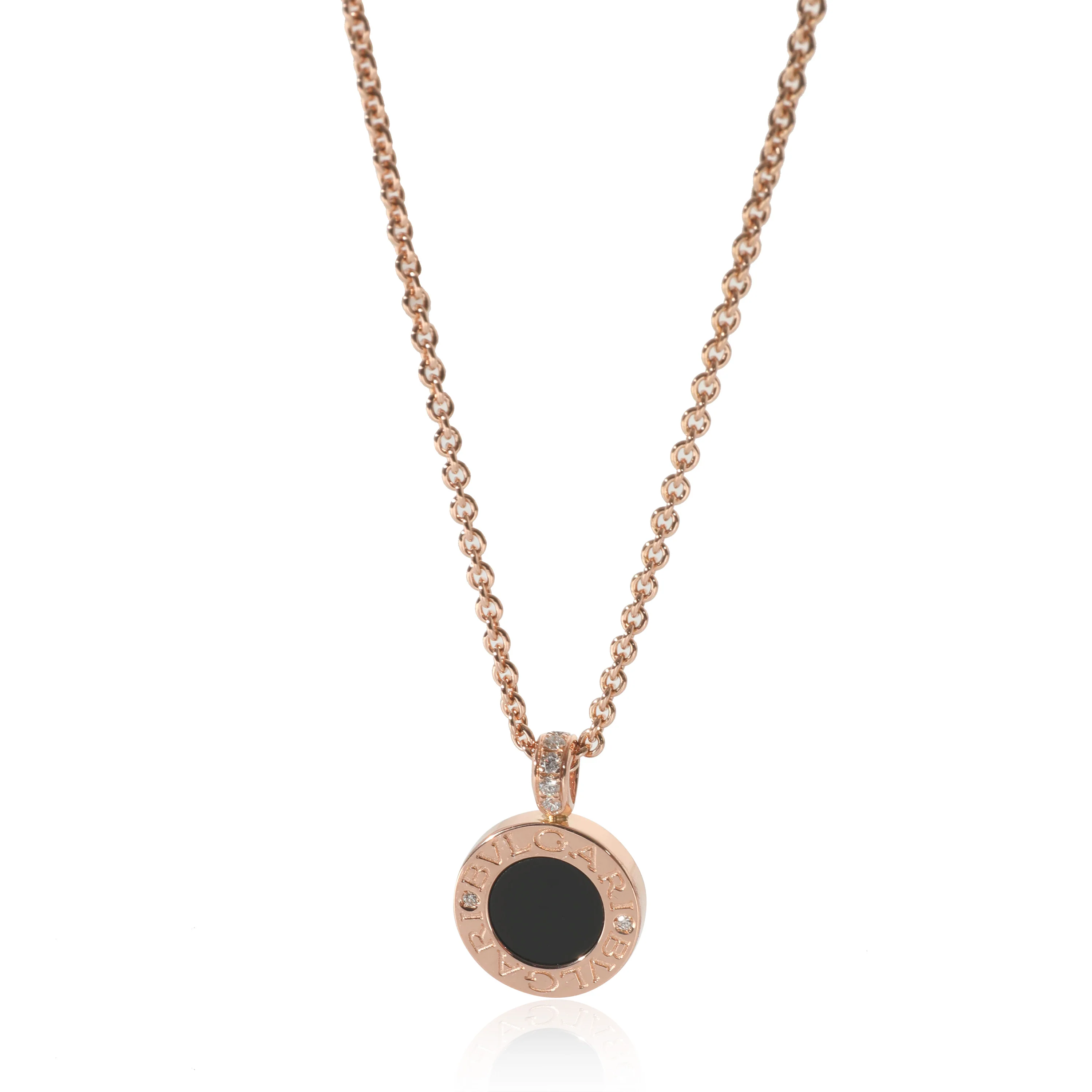 BVLGARI Bvlgari Bvlgari Mother of Pearl Pendant in 18k Rose Gold 0.06 CTW - Image 3