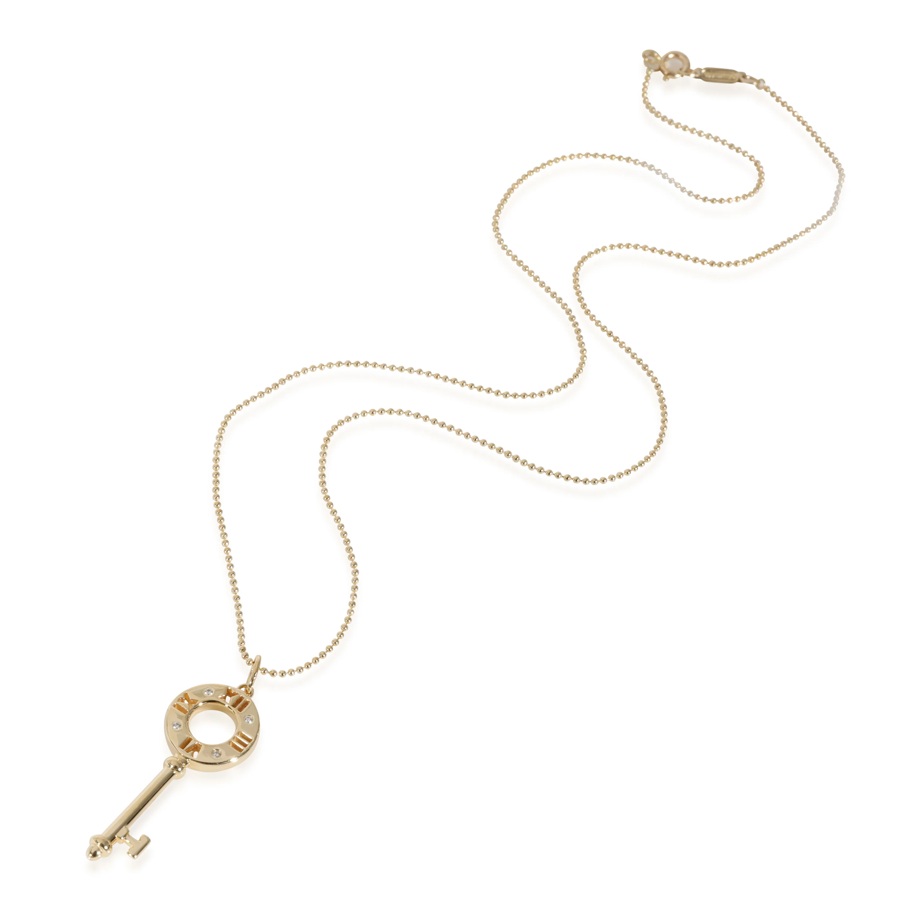 Tiffany & Co. Atlas Keys Diamond Pendant in 18k Yellow Gold 0.01 CTW - Image 2