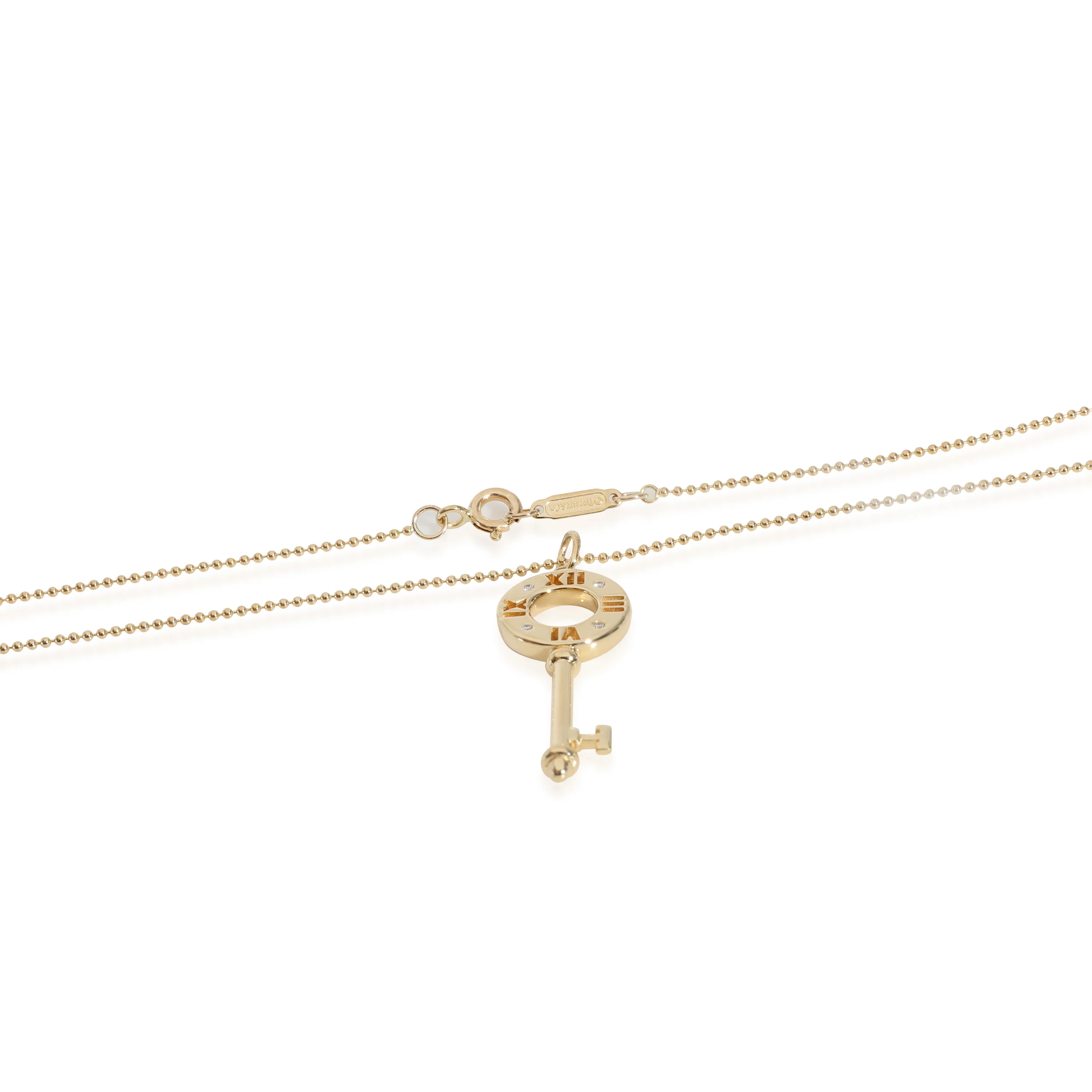 Tiffany & Co. Atlas Keys Diamond Pendant in 18k Yellow Gold 0.01 CTW - Image 3