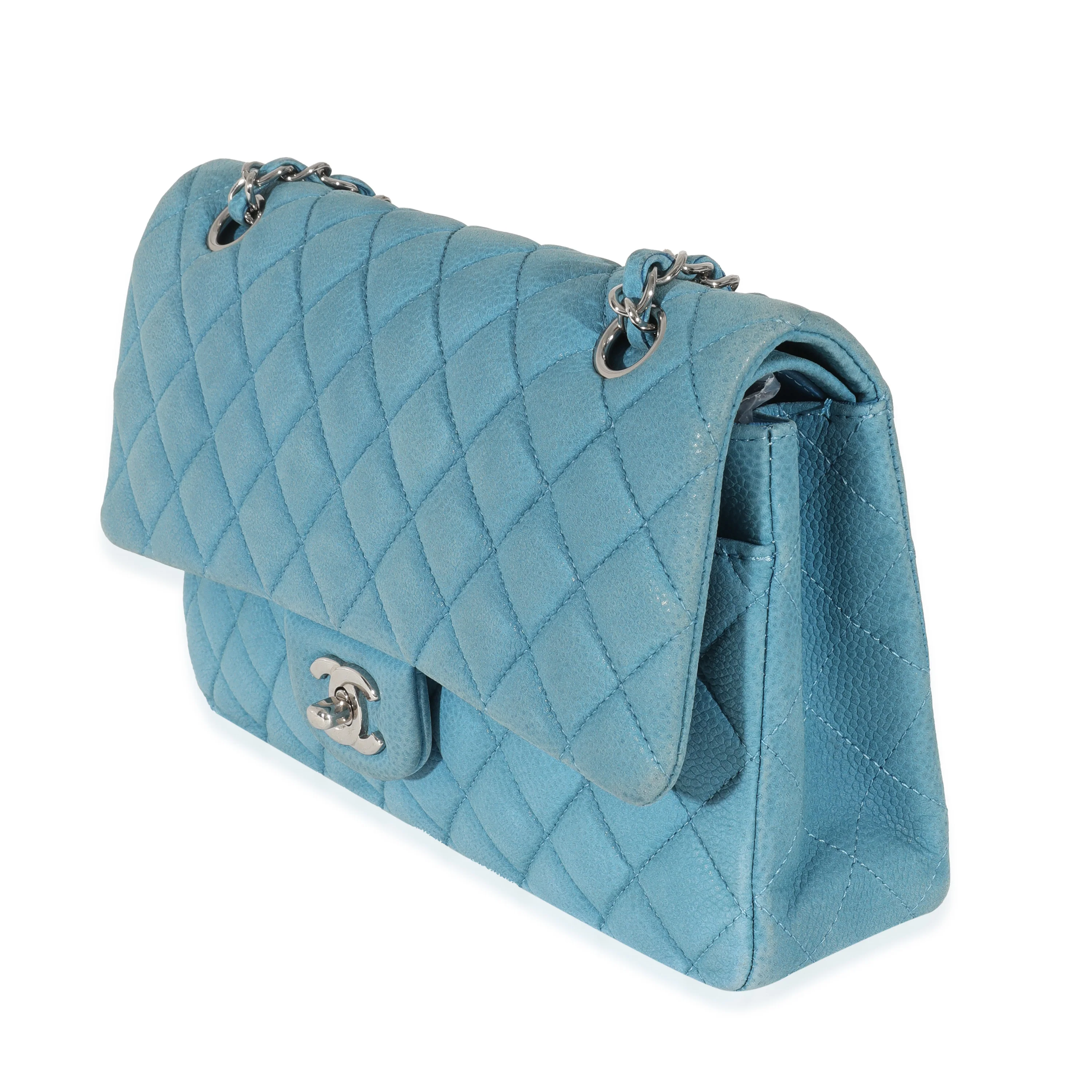 Chanel Blue Matte Caviar Medium Classic Double Flap Bag - Image 2
