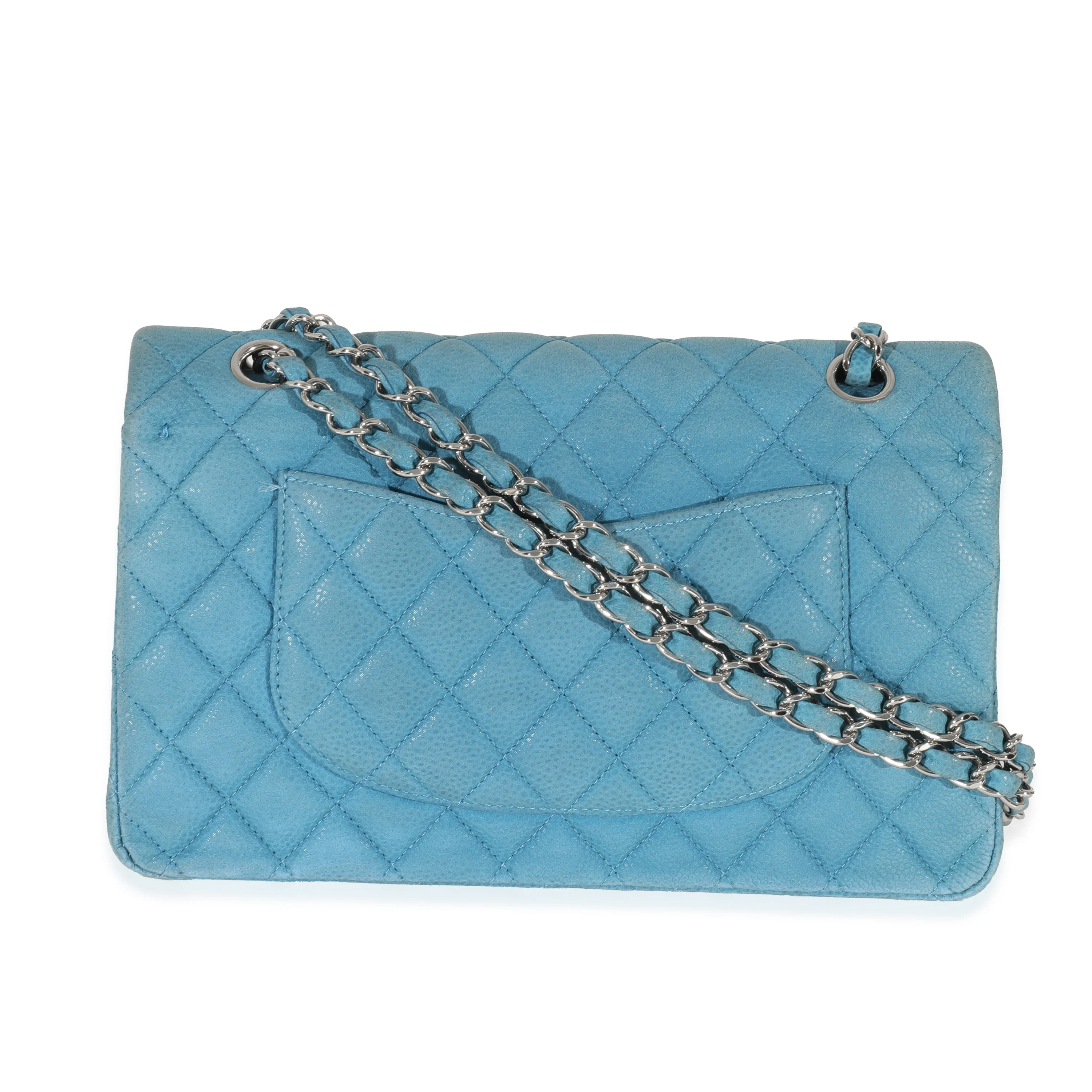 Chanel Blue Matte Caviar Medium Classic Double Flap Bag - Image 3