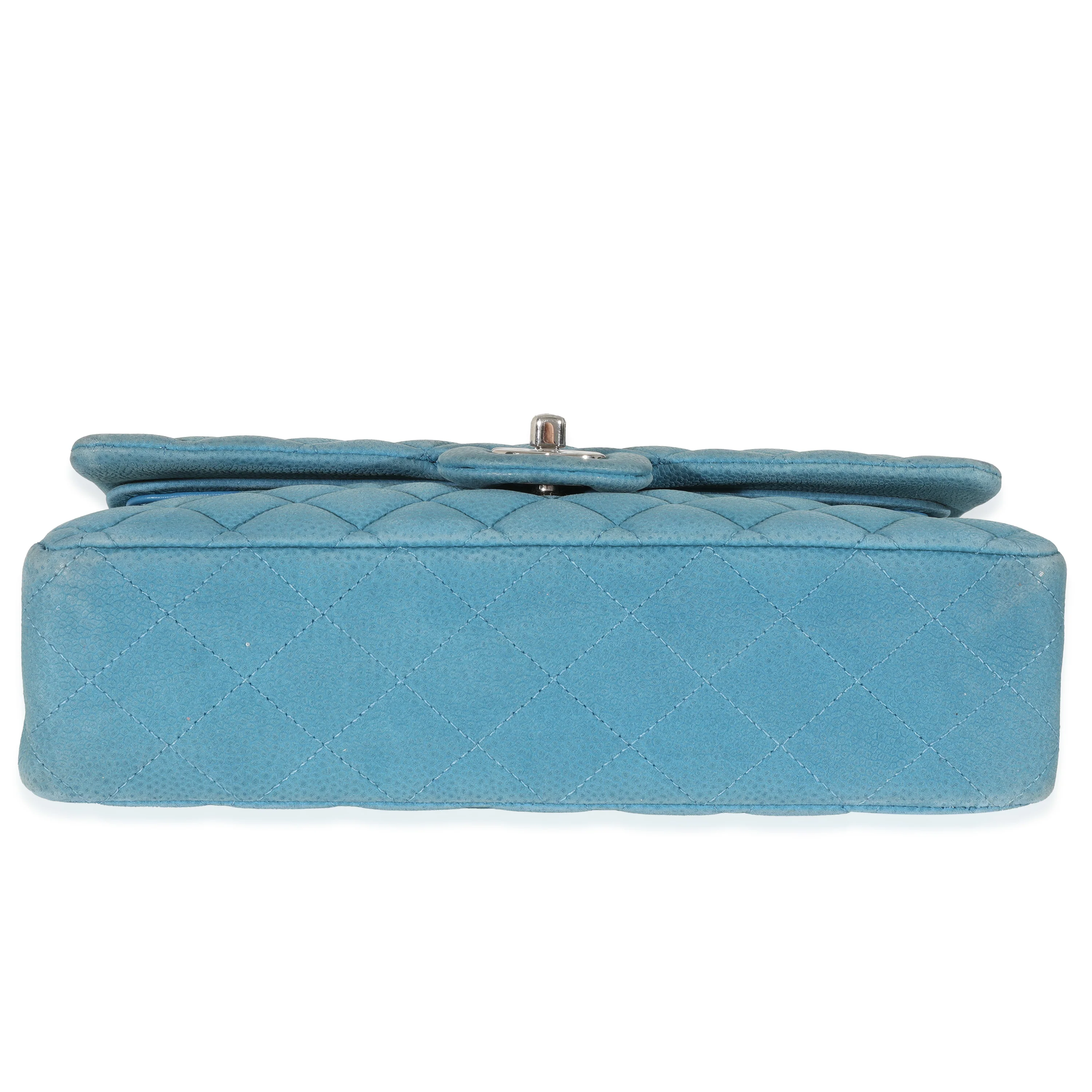Chanel Blue Matte Caviar Medium Classic Double Flap Bag - Image 5