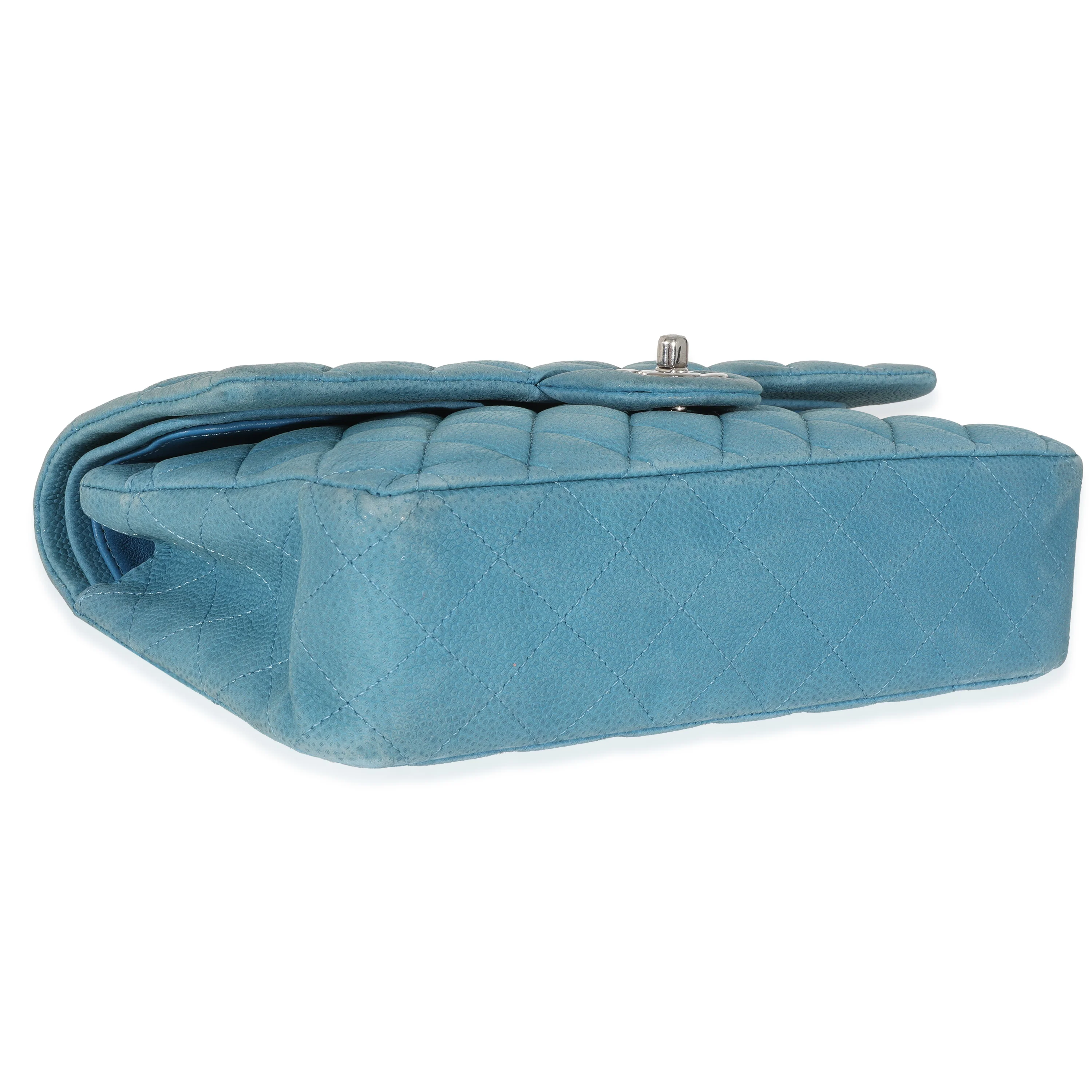 Chanel Blue Matte Caviar Medium Classic Double Flap Bag - Image 6
