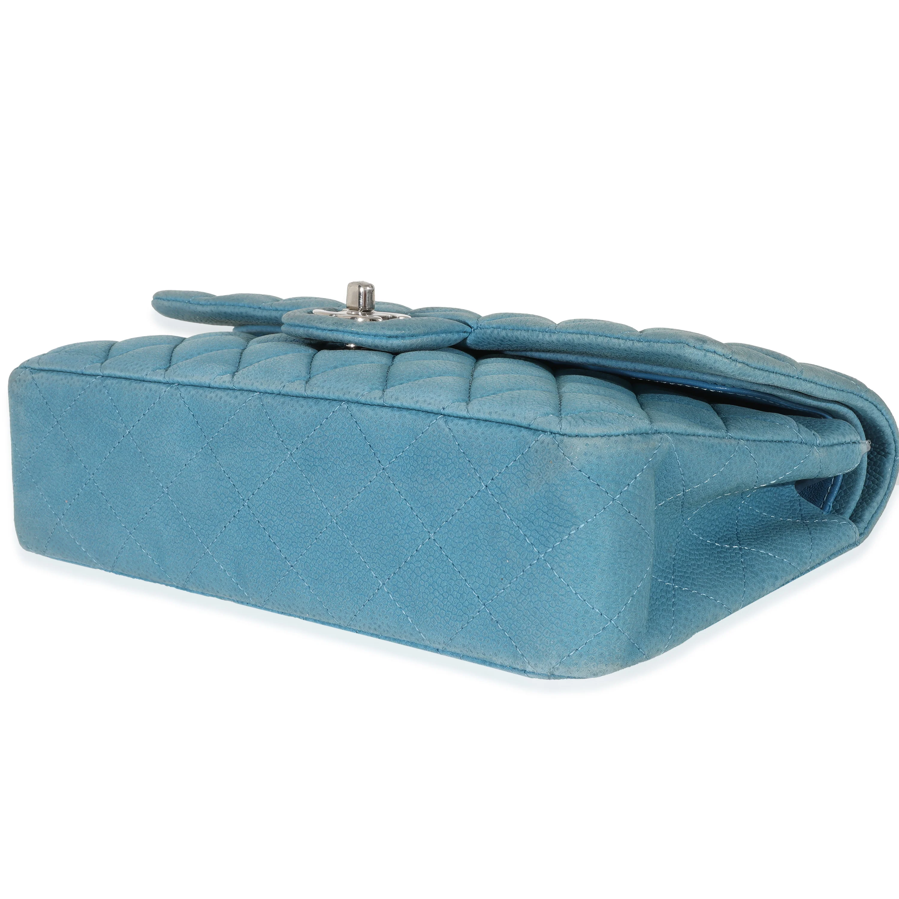 Chanel Blue Matte Caviar Medium Classic Double Flap Bag - Image 7