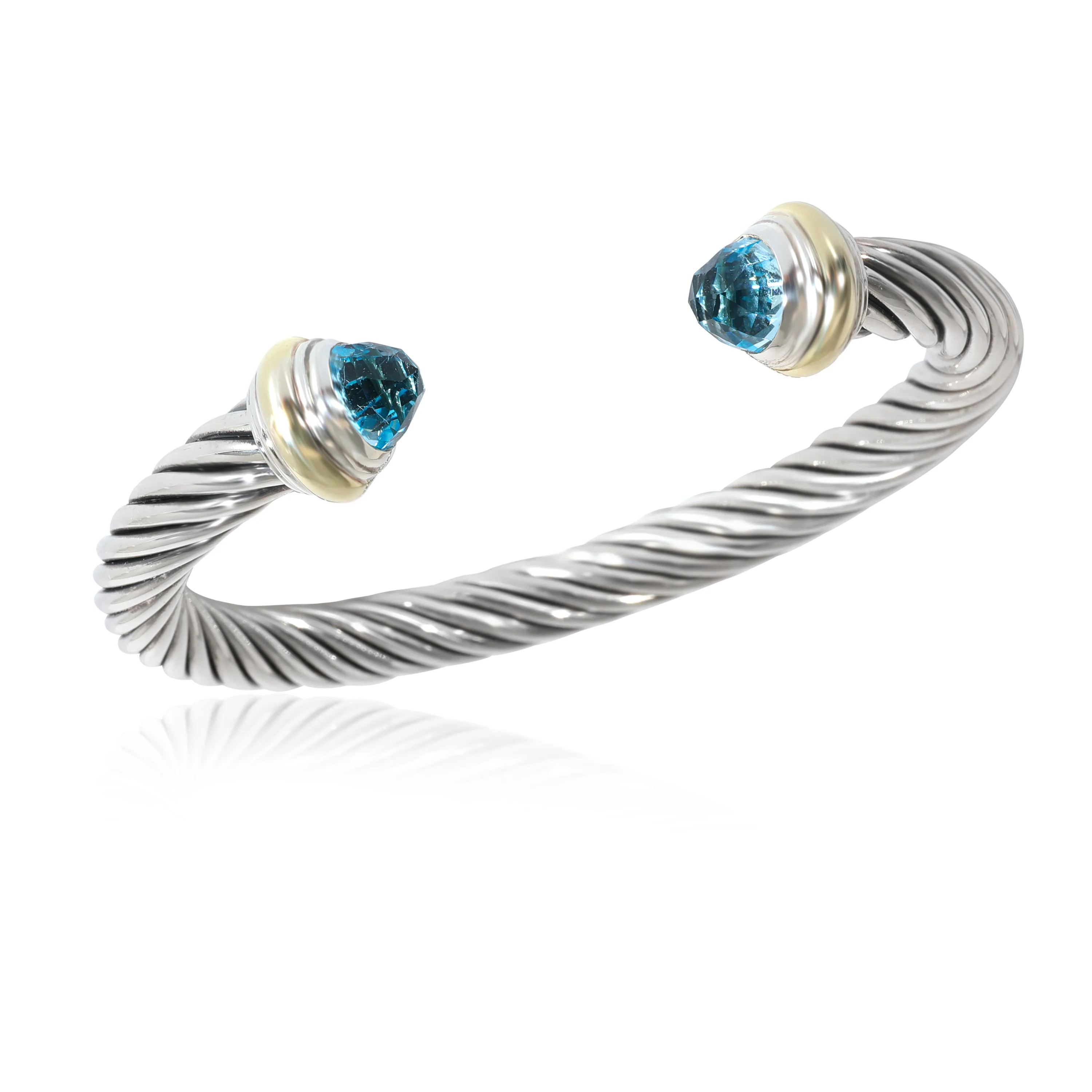 David Yurman Cable Classic Topaz Bracelet in 14k Yellow Gold/Sterling Silver - Image 3