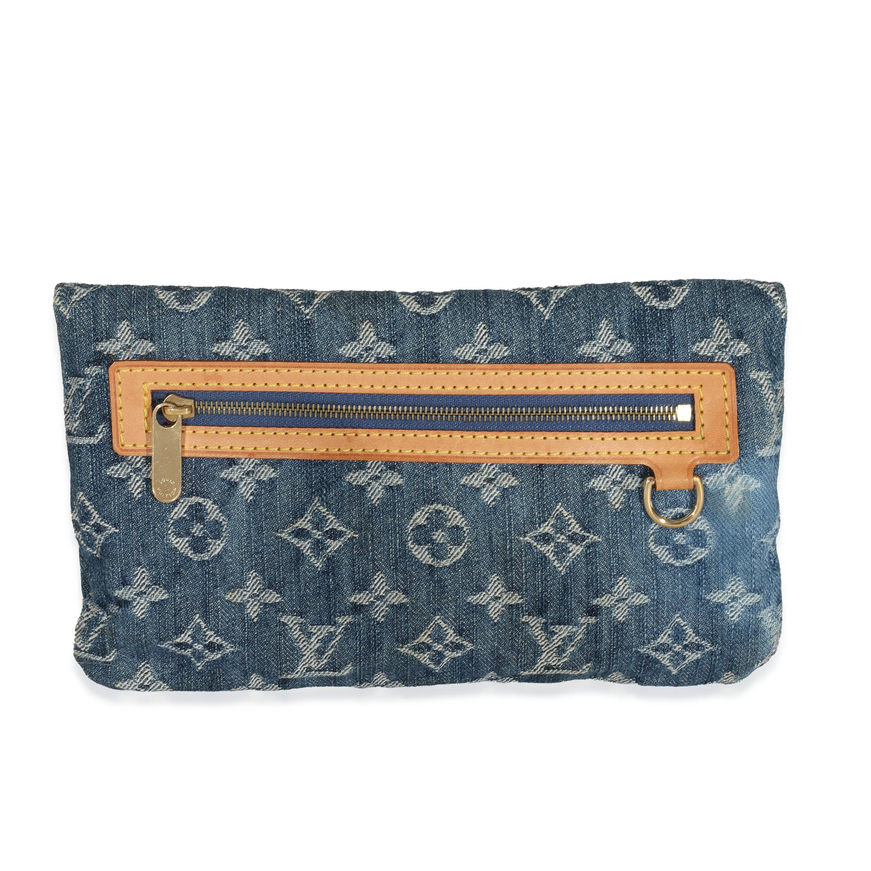 Louis Vuitton Blue Monogram Denim Plat Pochette - Image 3