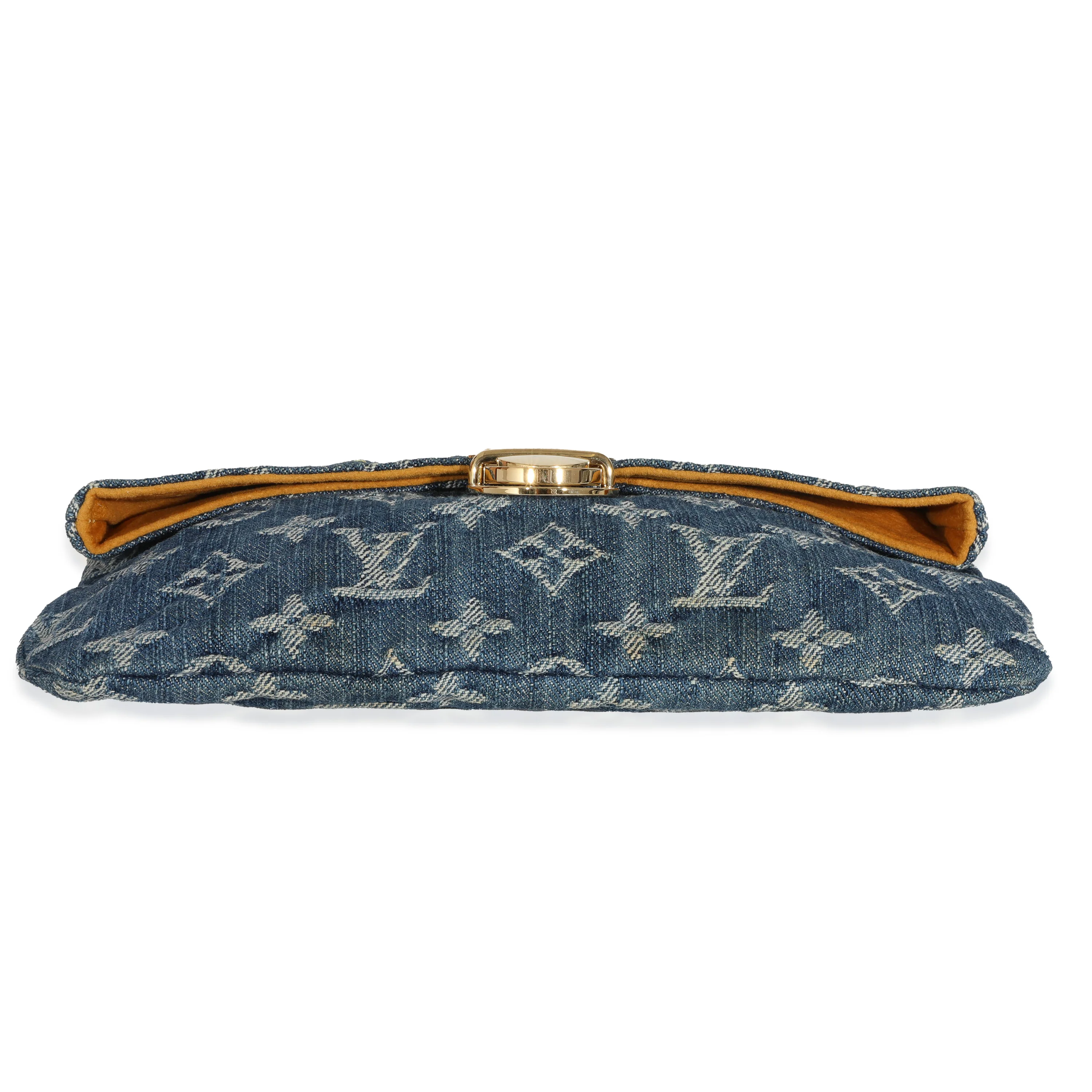 Louis Vuitton Blue Monogram Denim Plat Pochette - Image 4