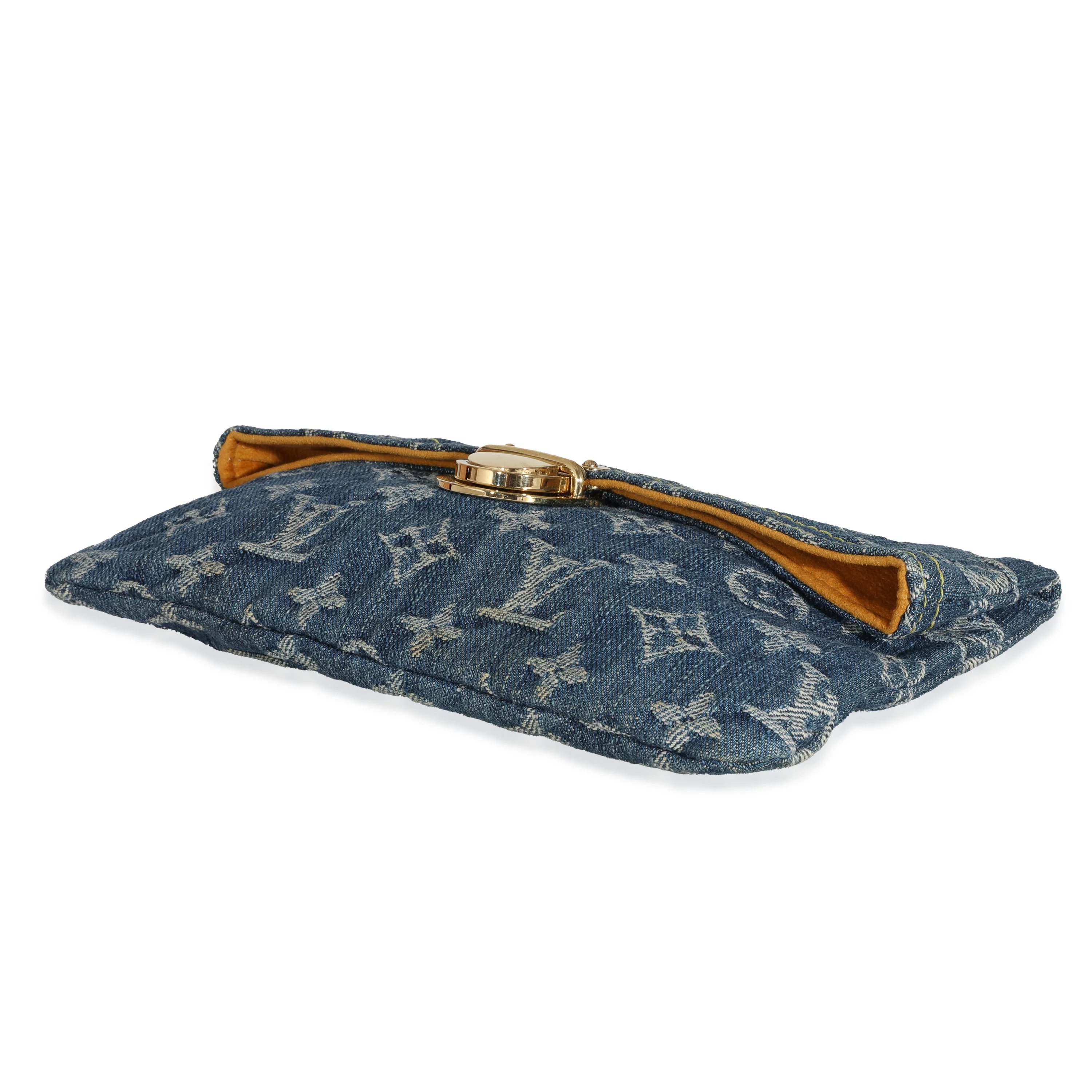 Louis Vuitton Blue Monogram Denim Plat Pochette - Image 6