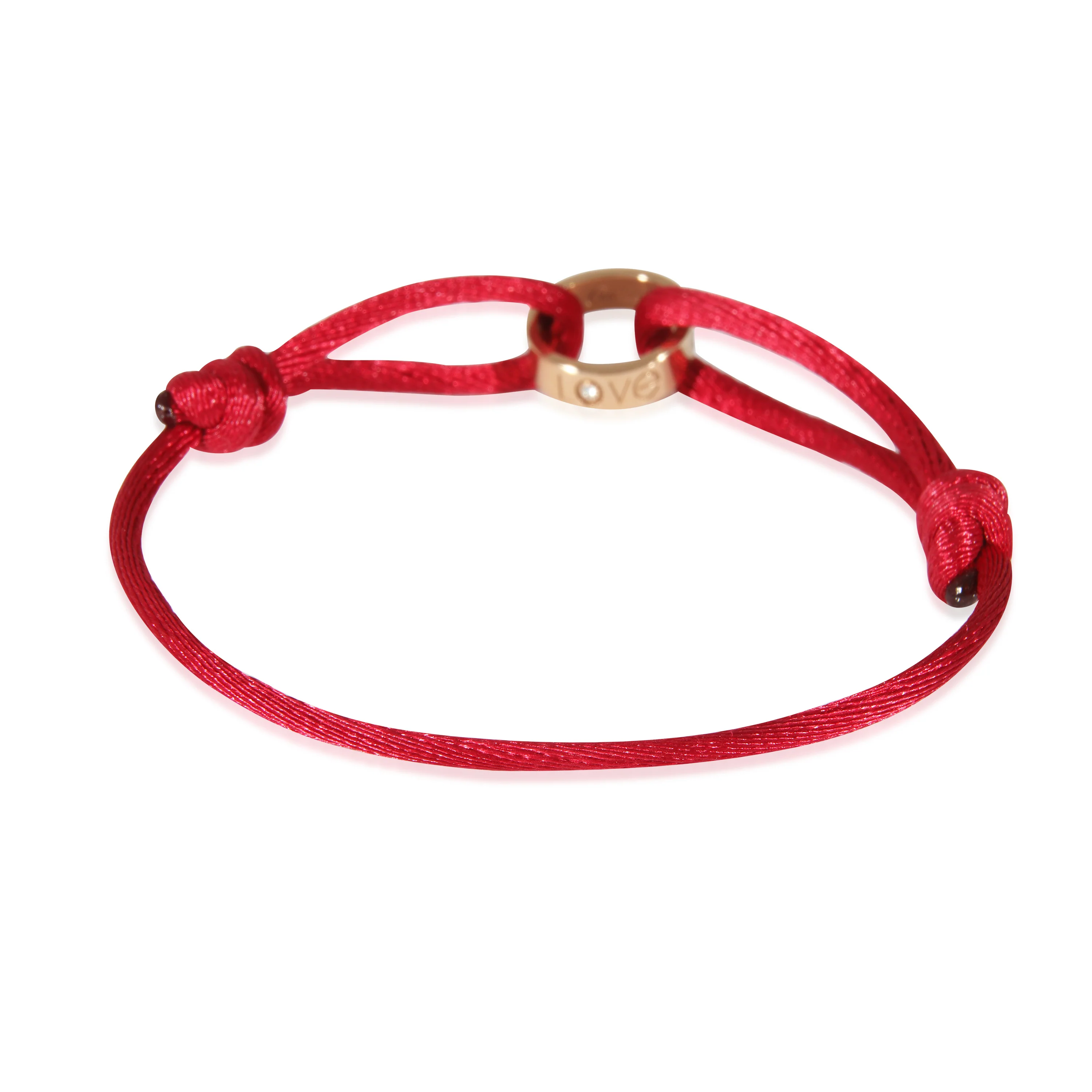 Cartier Love Diamond Bracelet with Silk Cord in 18k Rose Gold 0.01 CTW - Image 3