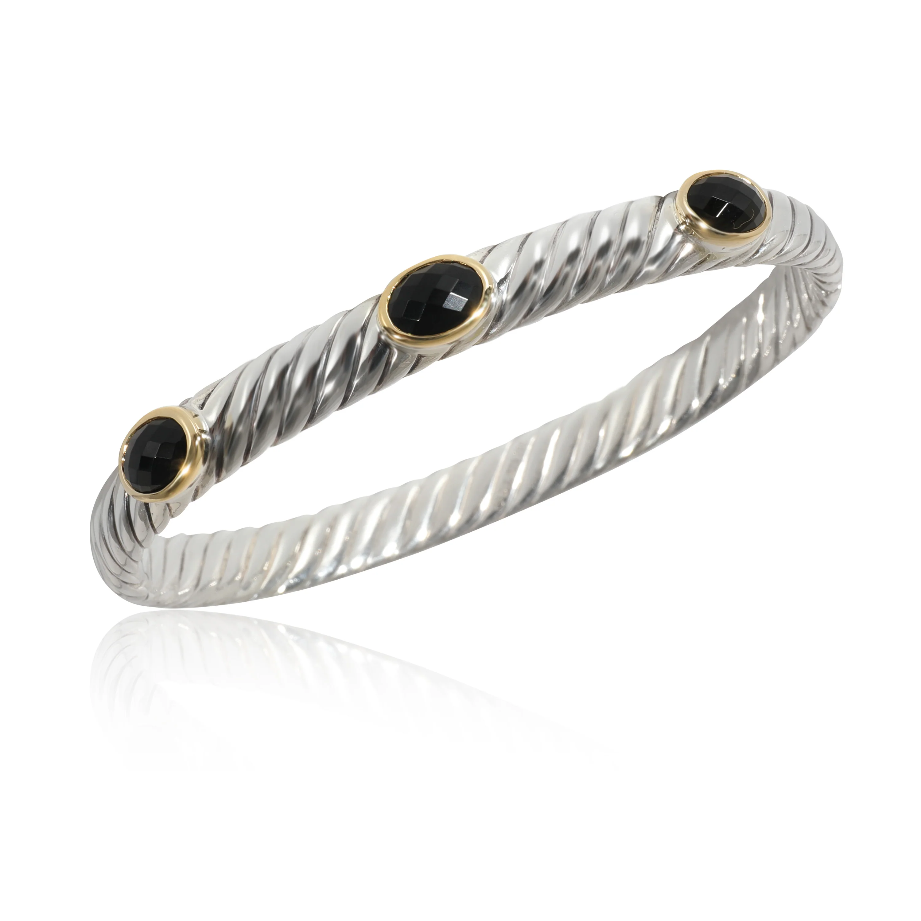 David Yurman Cable Collection Bracelet in 18k Yellow Gold/Sterling Silver - Image 3