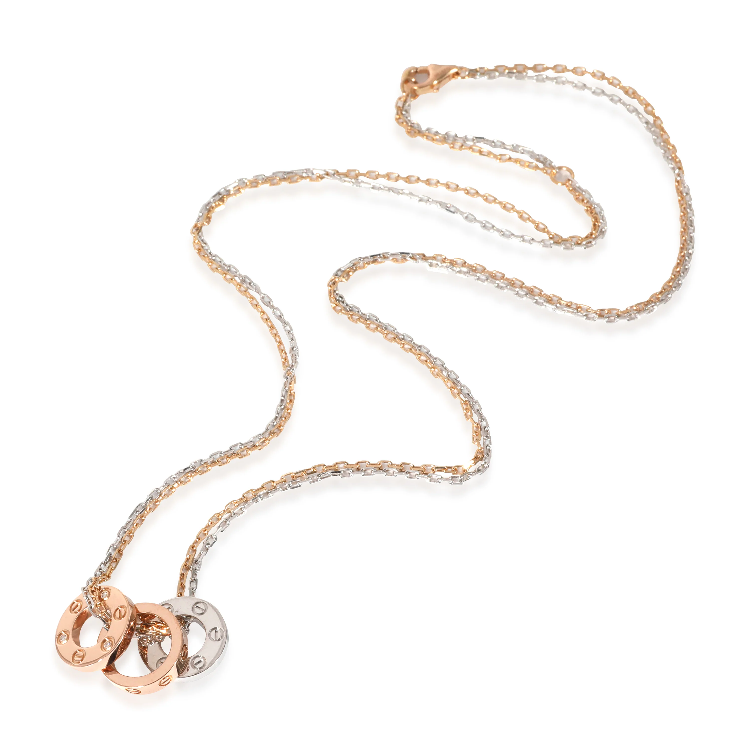 Cartier Love Necklace in 18k 3 Tone Gold 0.01 CTW - Image 2