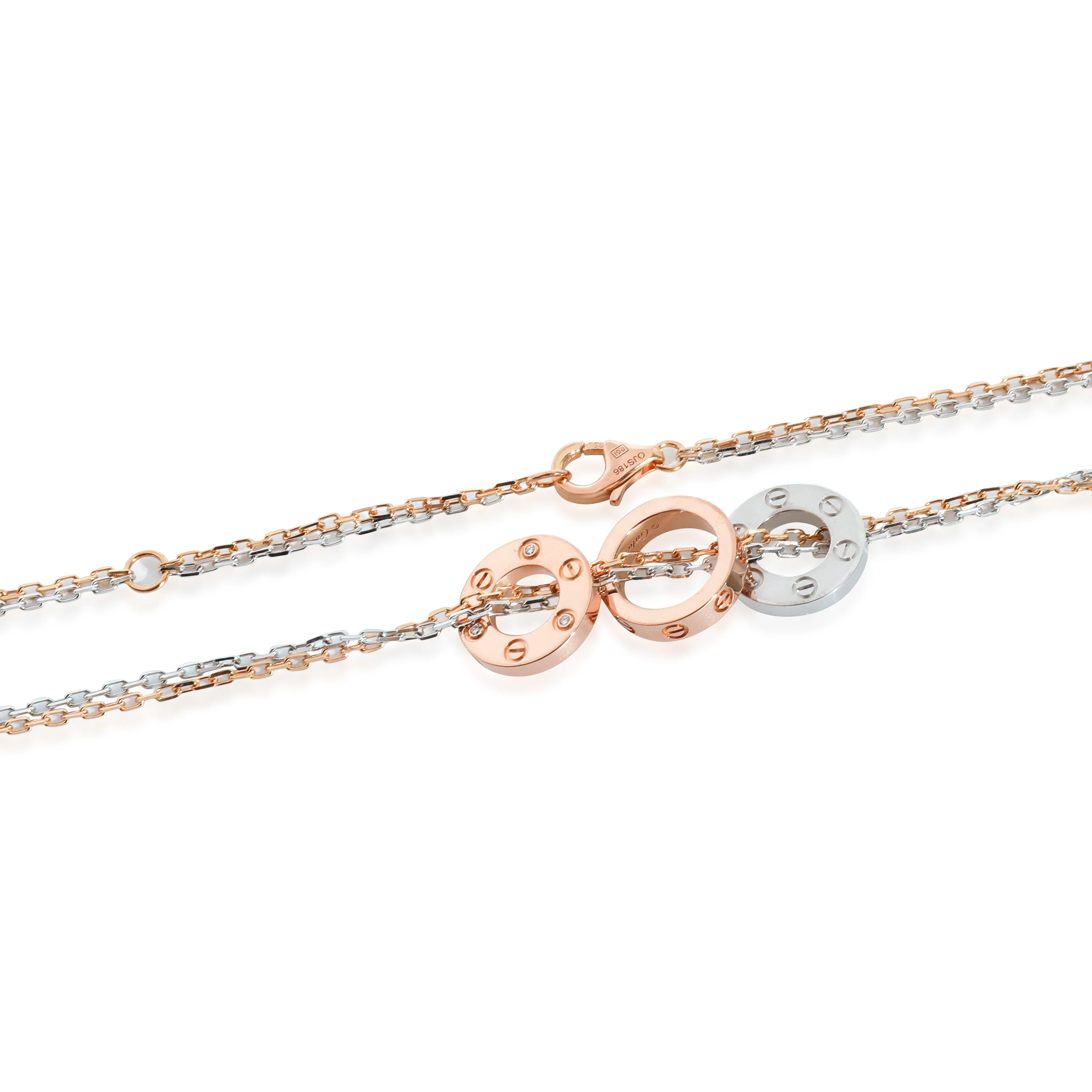 Cartier Love Necklace in 18k 3 Tone Gold 0.01 CTW - Image 3