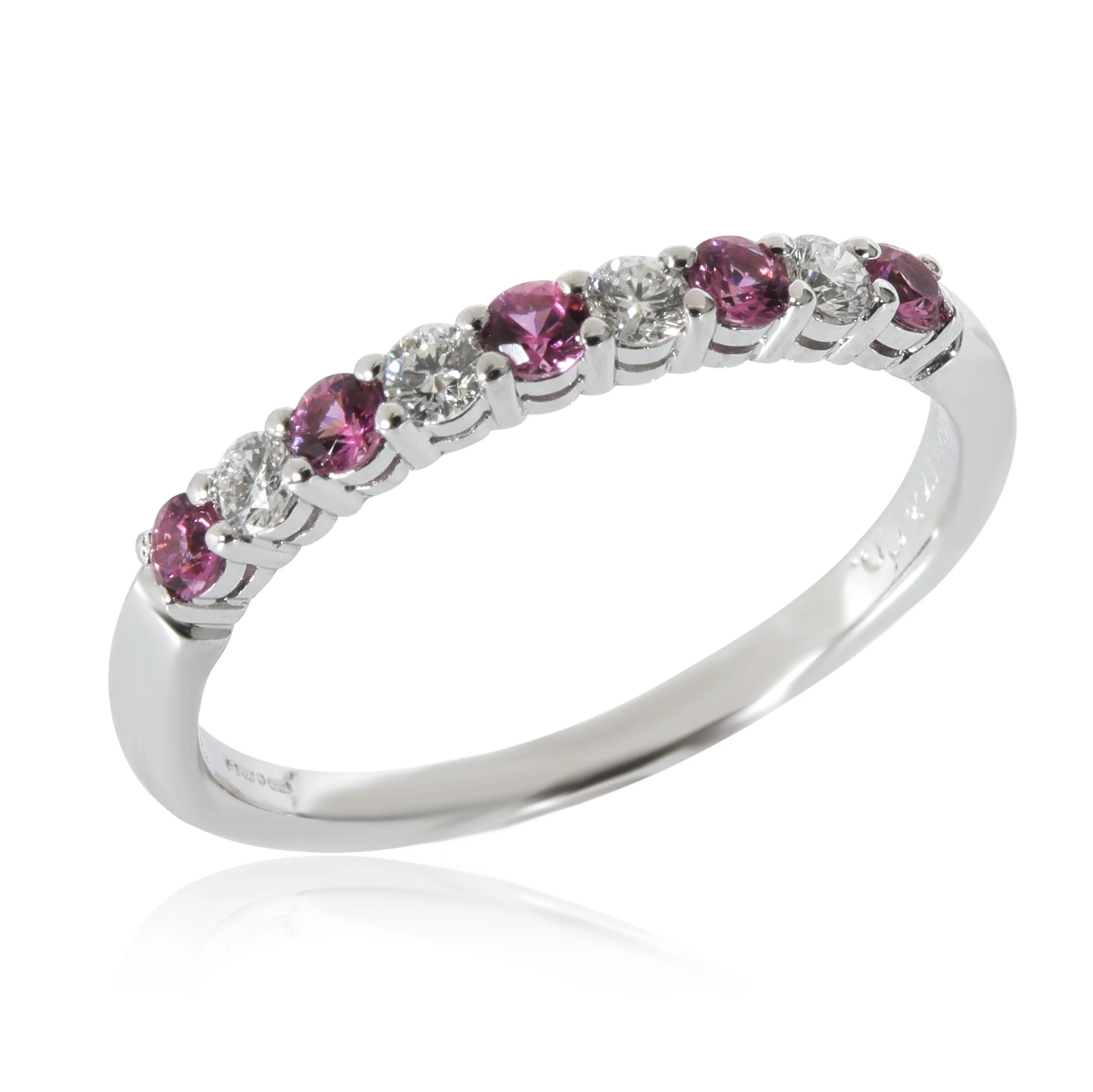 Tiffany & Co. Forever Pink Sapphire Diamond Band in Platinum 0.12 CTW - Image 2