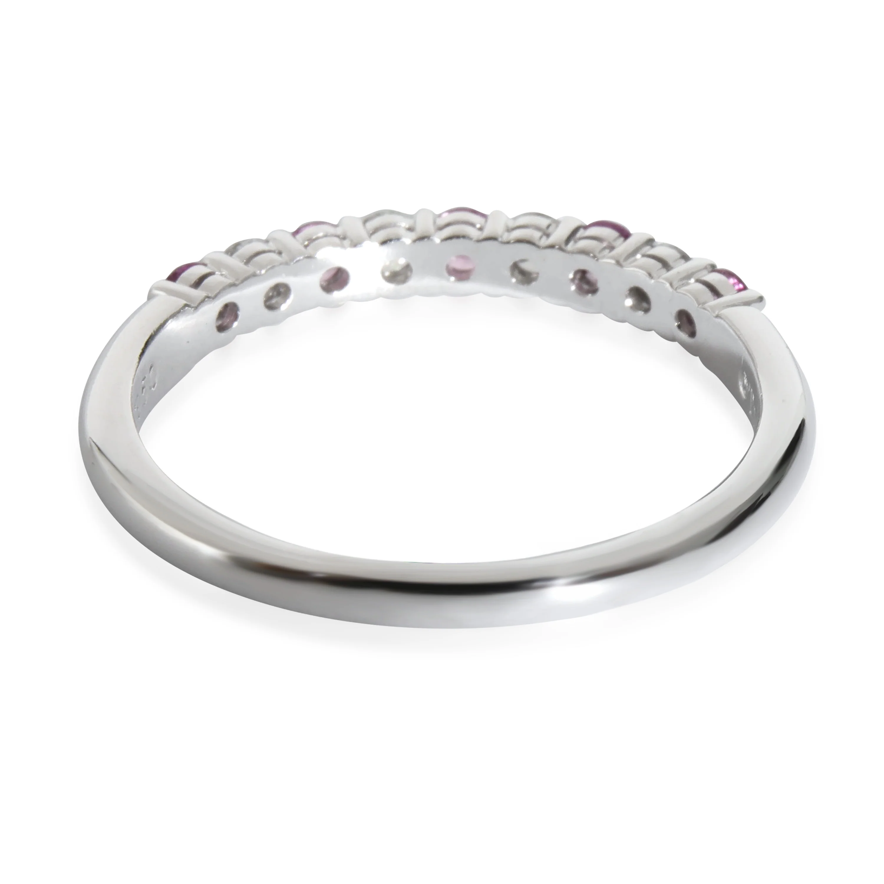 Tiffany & Co. Forever Pink Sapphire Diamond Band in Platinum 0.12 CTW - Image 3