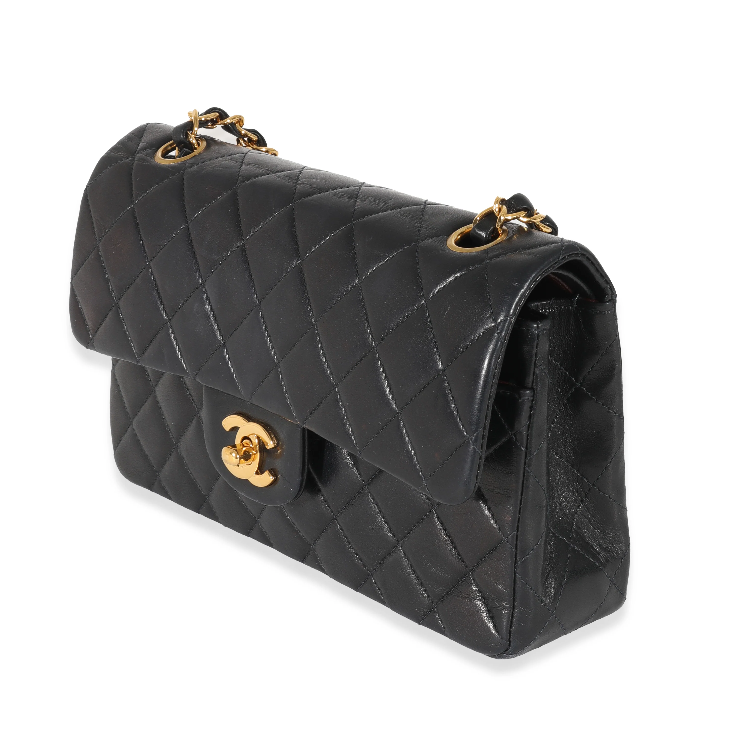 Chanel Vintage Black Lambskin Small Classic Flap Bag - Image 2
