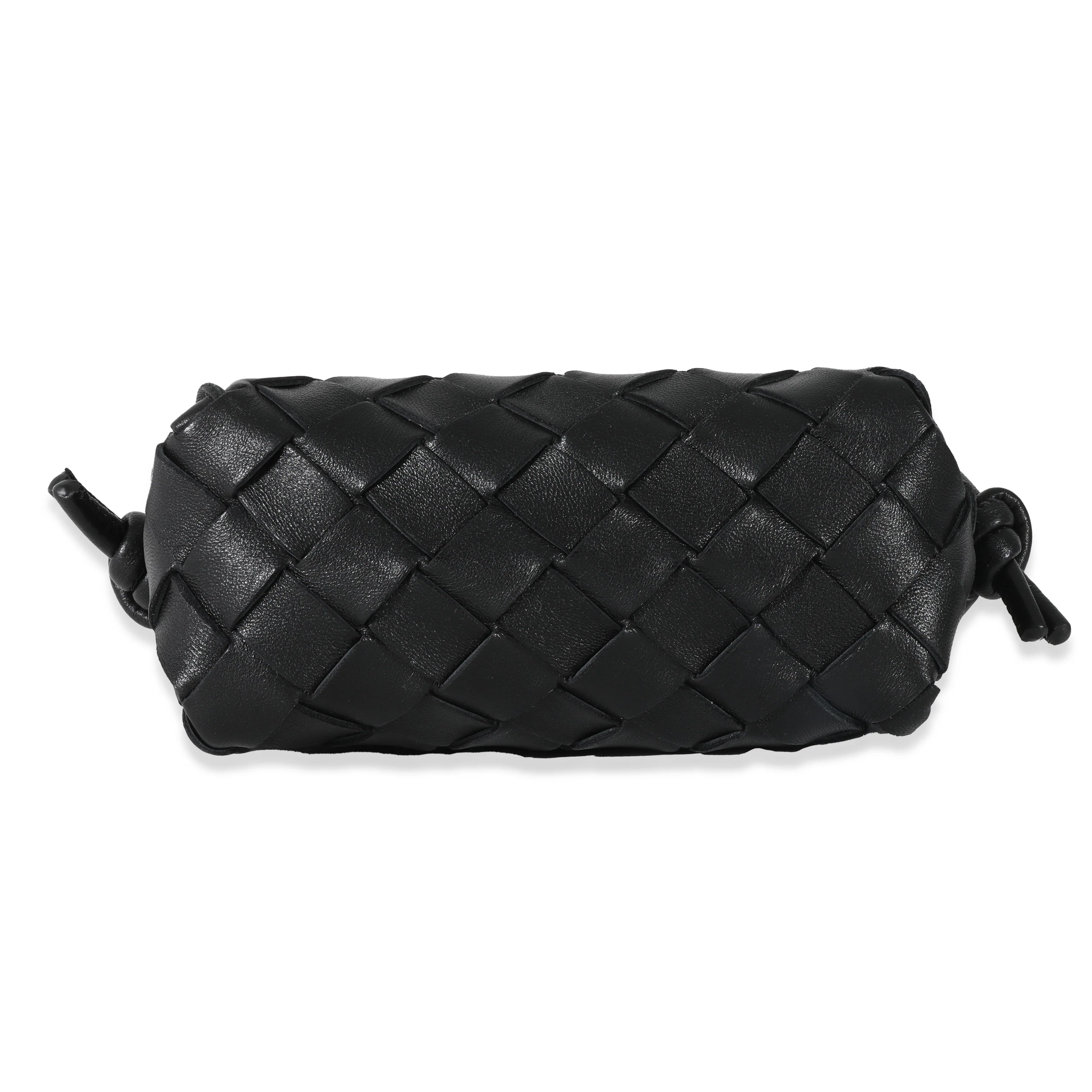 Bottega Veneta Black Intrecciato Candy Loop Camera Bag - Image 4
