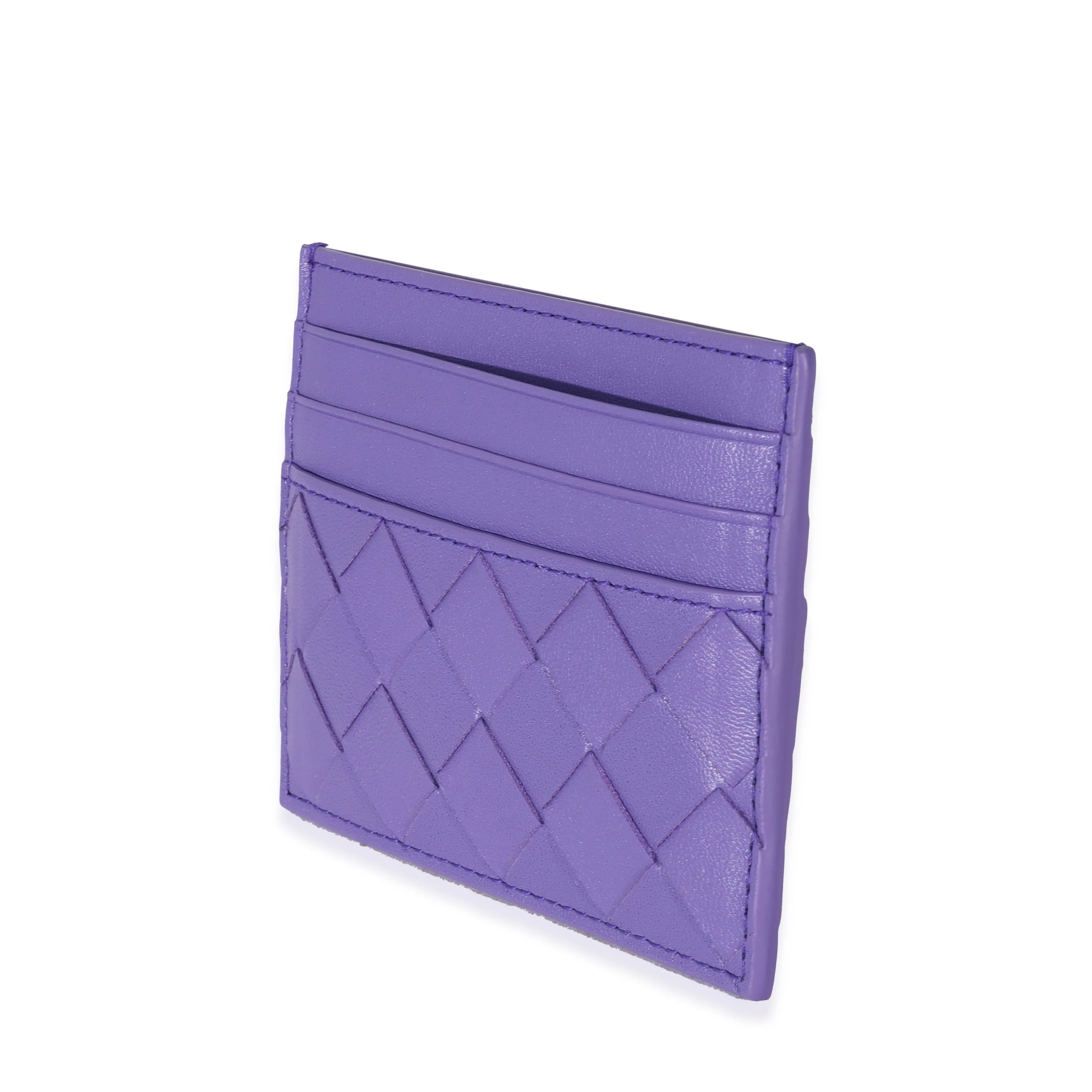 Bottega Veneta Purple Intrecciato Lambskin Credit Card Case - Image 2