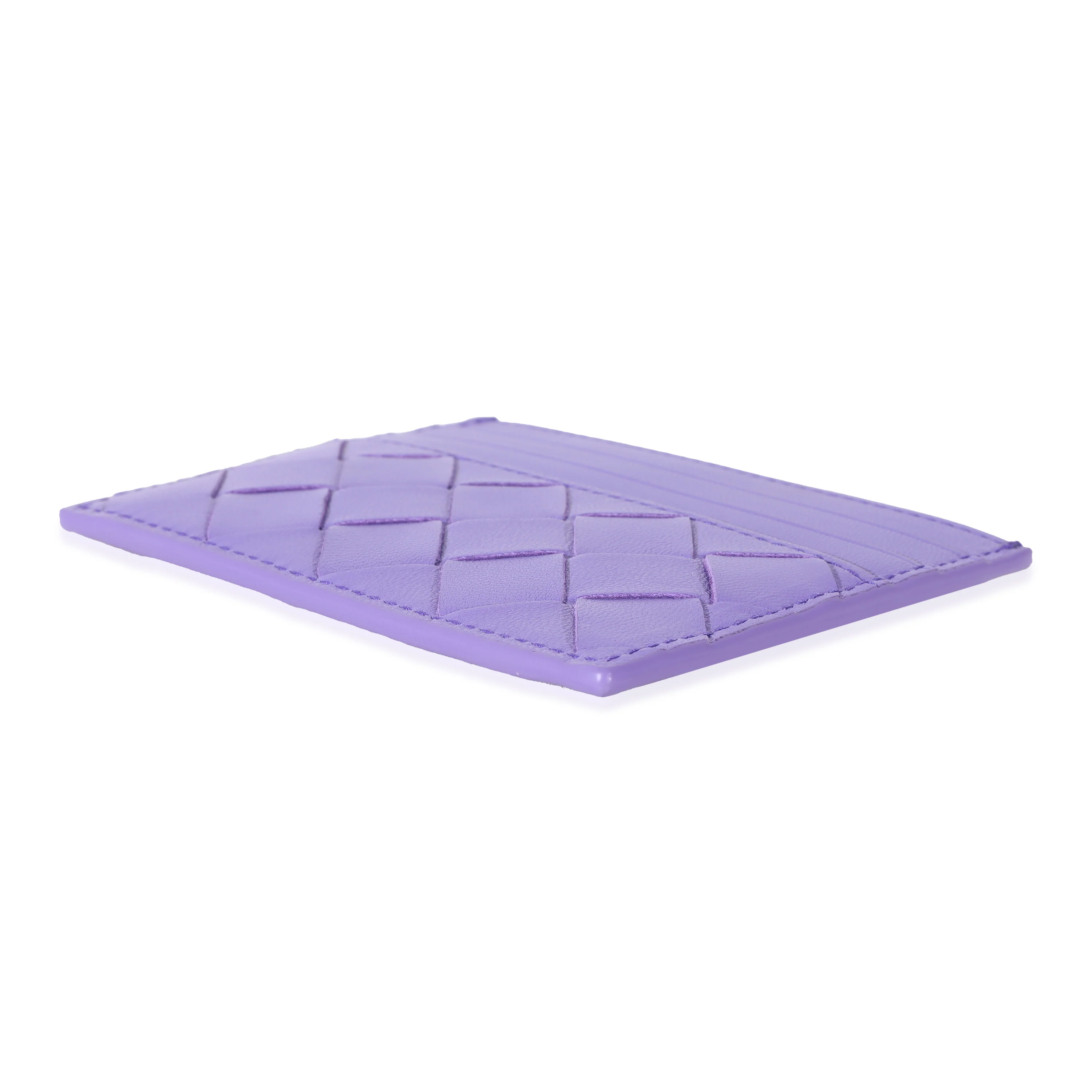 Bottega Veneta Purple Intrecciato Lambskin Credit Card Case - Image 6