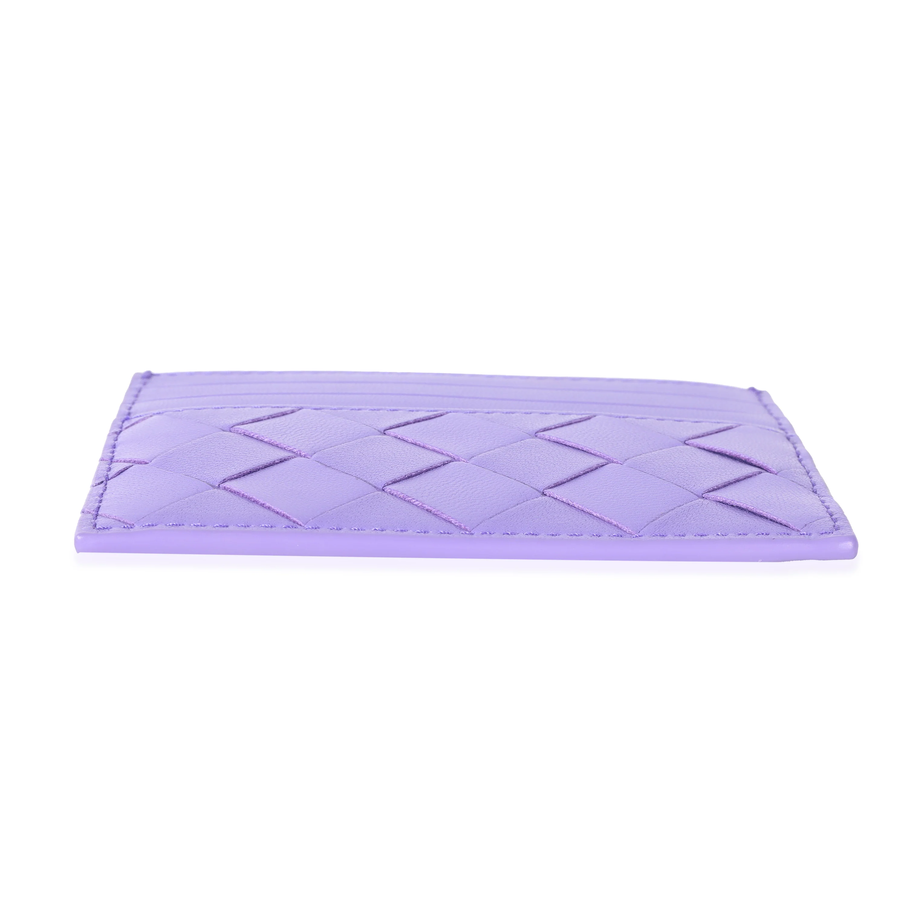 Bottega Veneta Purple Intrecciato Lambskin Credit Card Case - Image 7